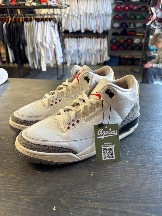 Pre-owned Jordan Retro 3 White Cement Reimagined