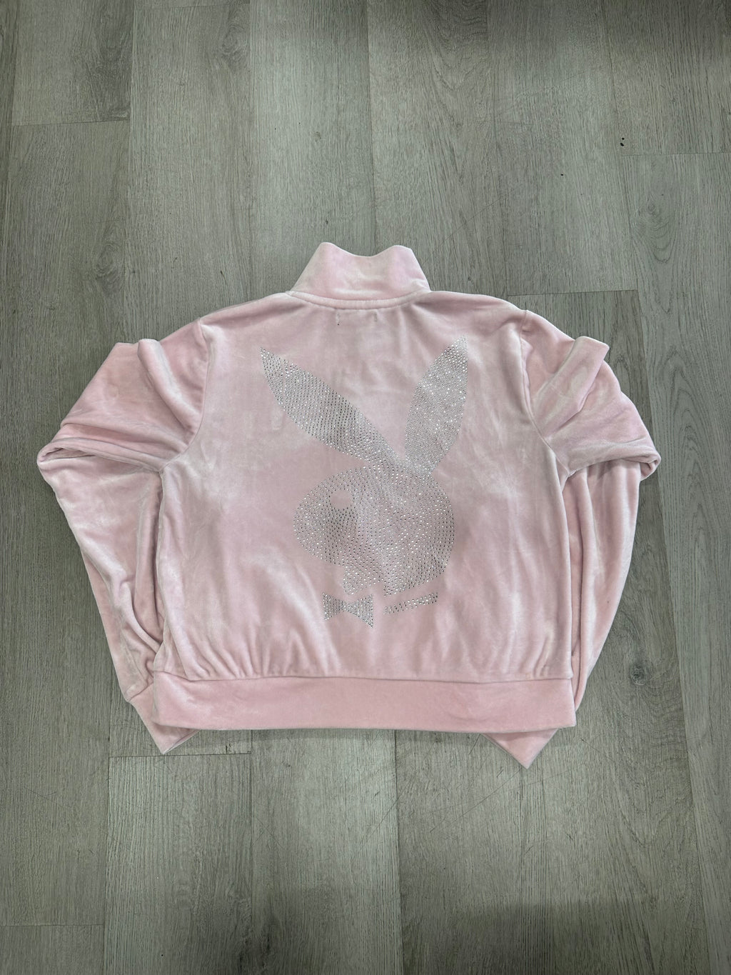 Women’s Pink Playboy Velvour Rhinestone Jacket