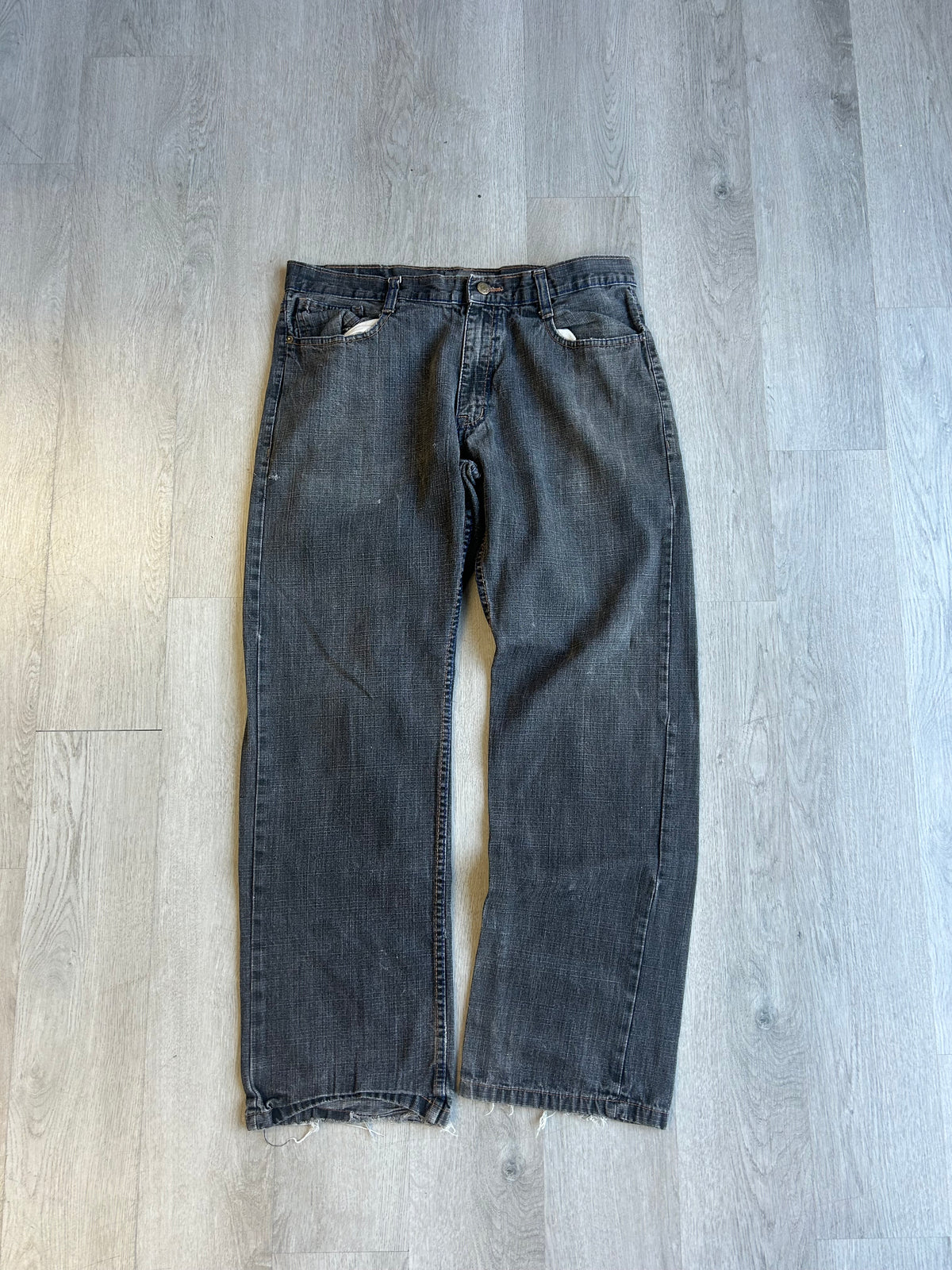 Vintage Aqua Blue Dark Wash Jeans