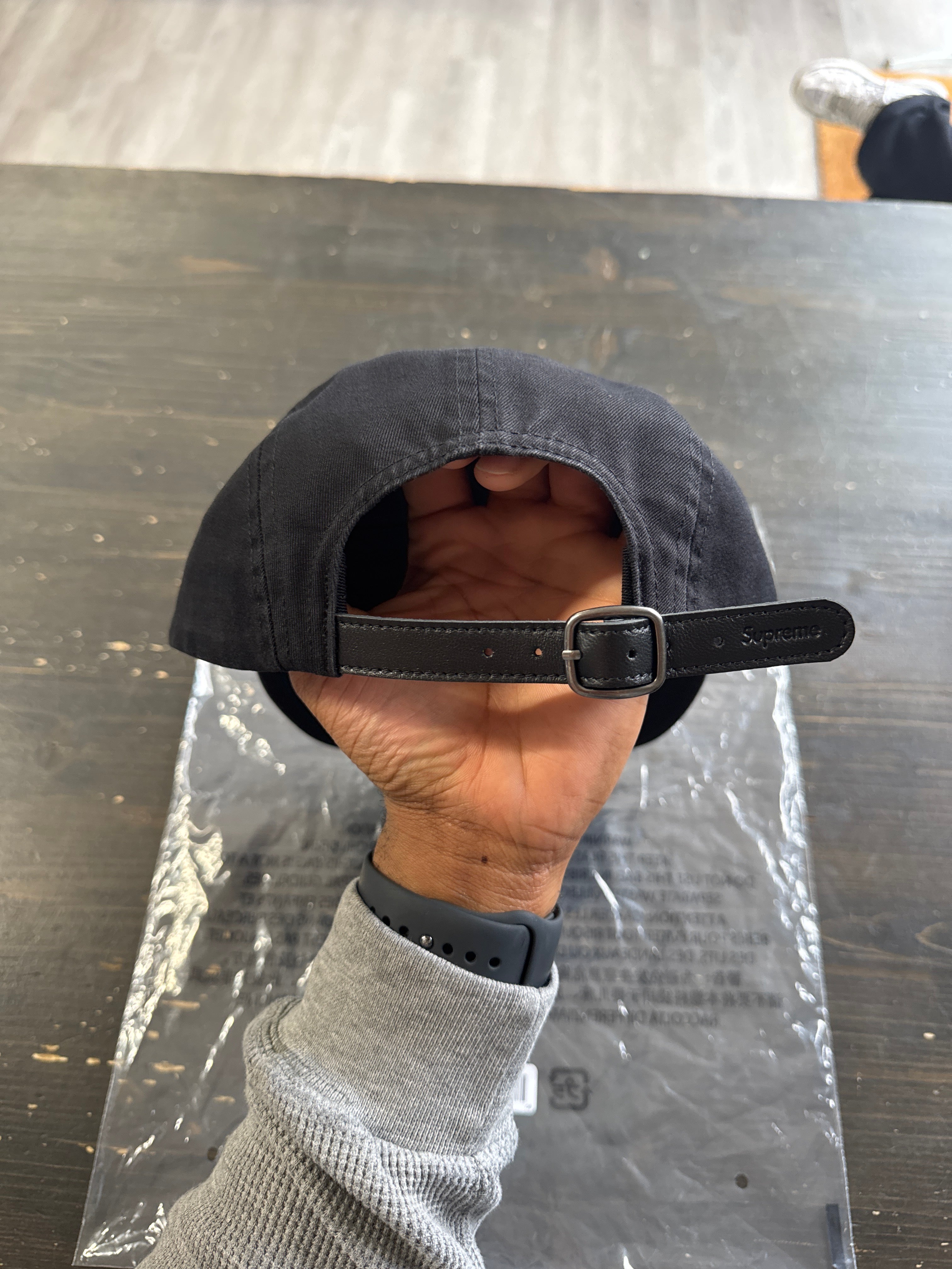 Supreme Washed Chino Twill Black Camp Cap SS26