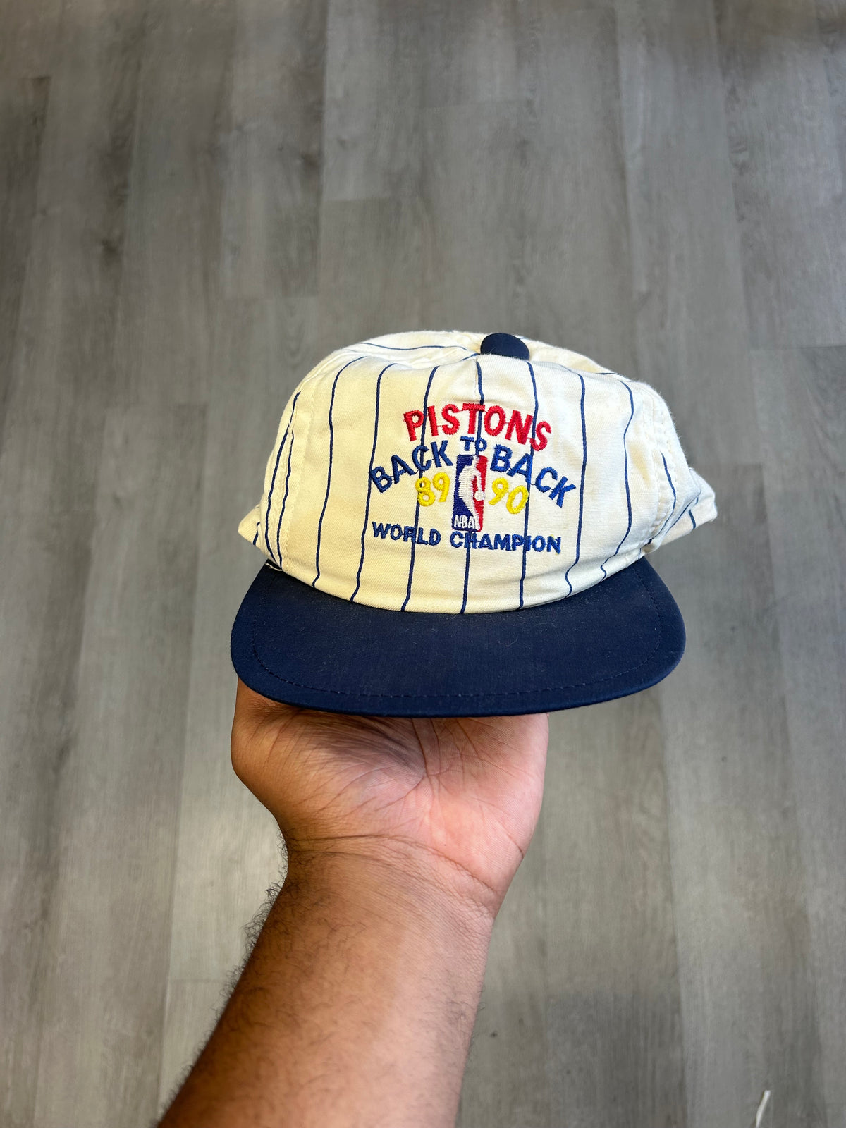 Vintage Back to Back Detroit Pistons SnapBack Hat