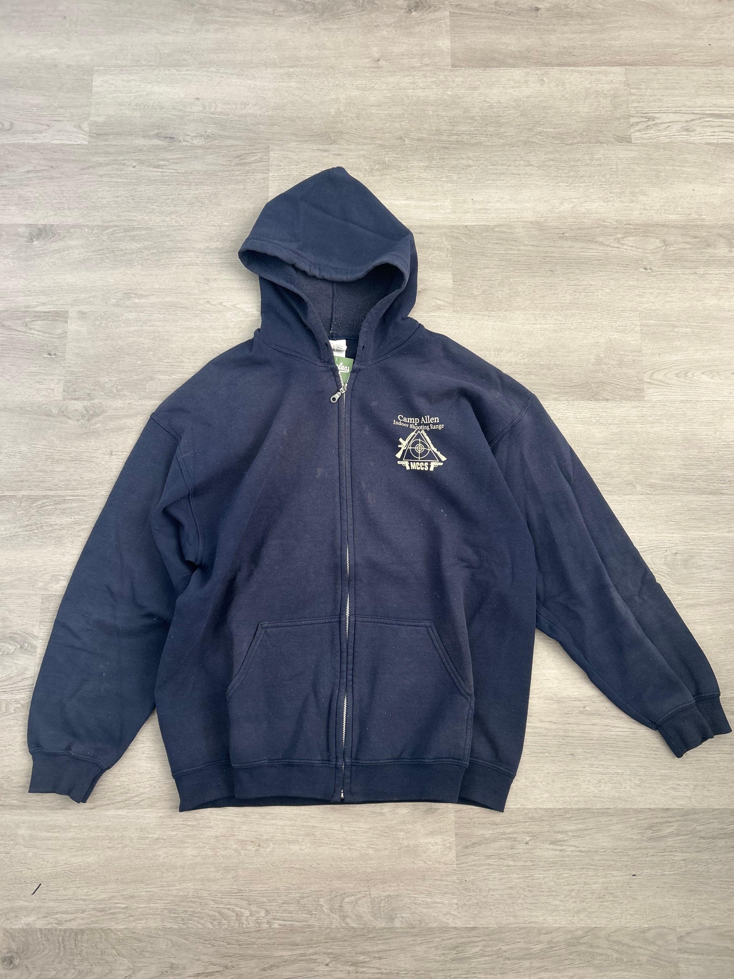 Navy Camp Allen Zip Up Hoodie