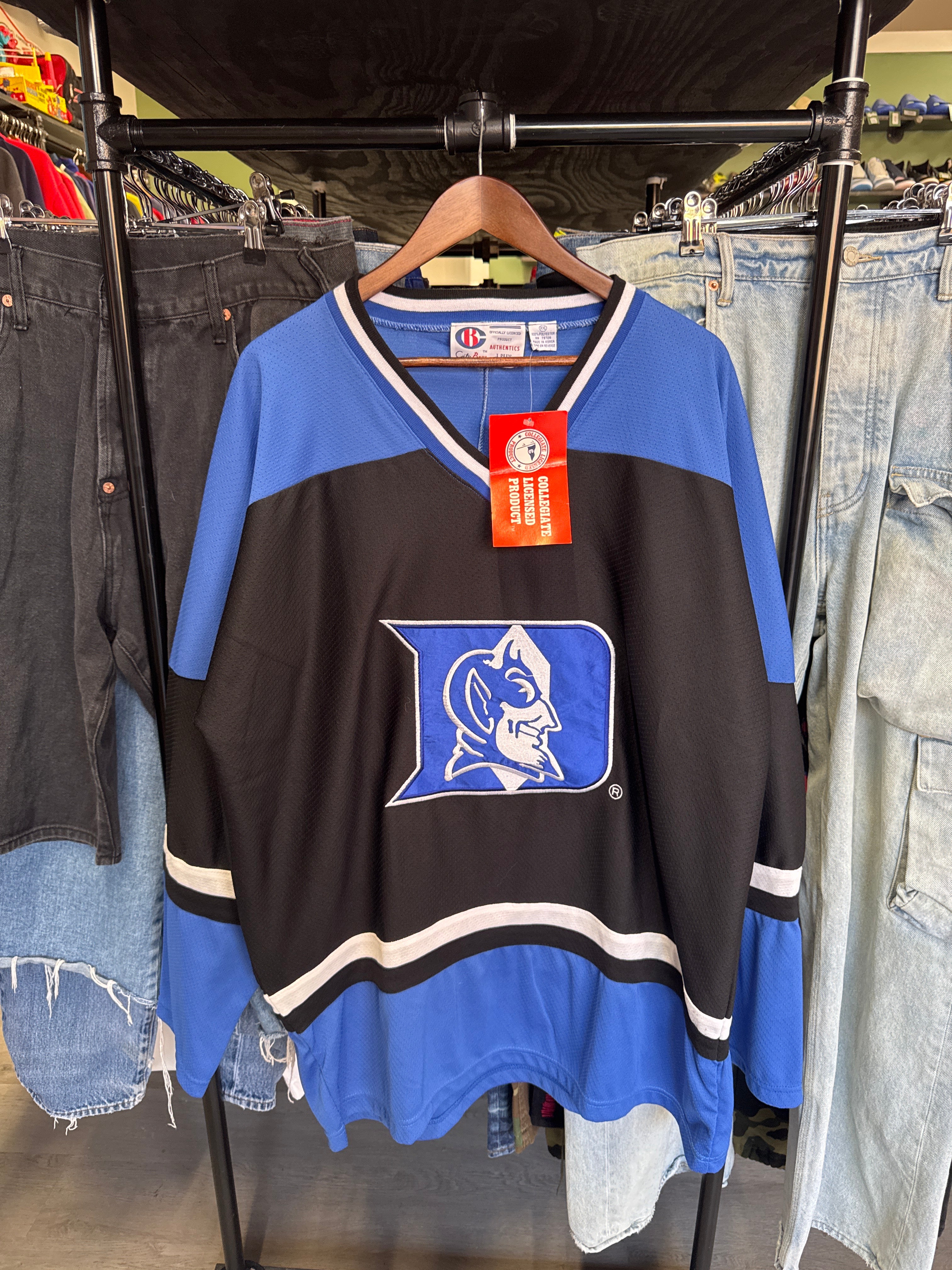 Vintage 90s Collegiate Sportwear City Boy Duke University Blue Devils Hockey Jersey