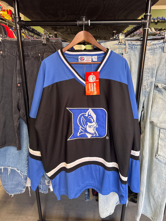 Vintage 90s Collegiate Sportwear City Boy Duke University Blue Devils Hockey Jersey
