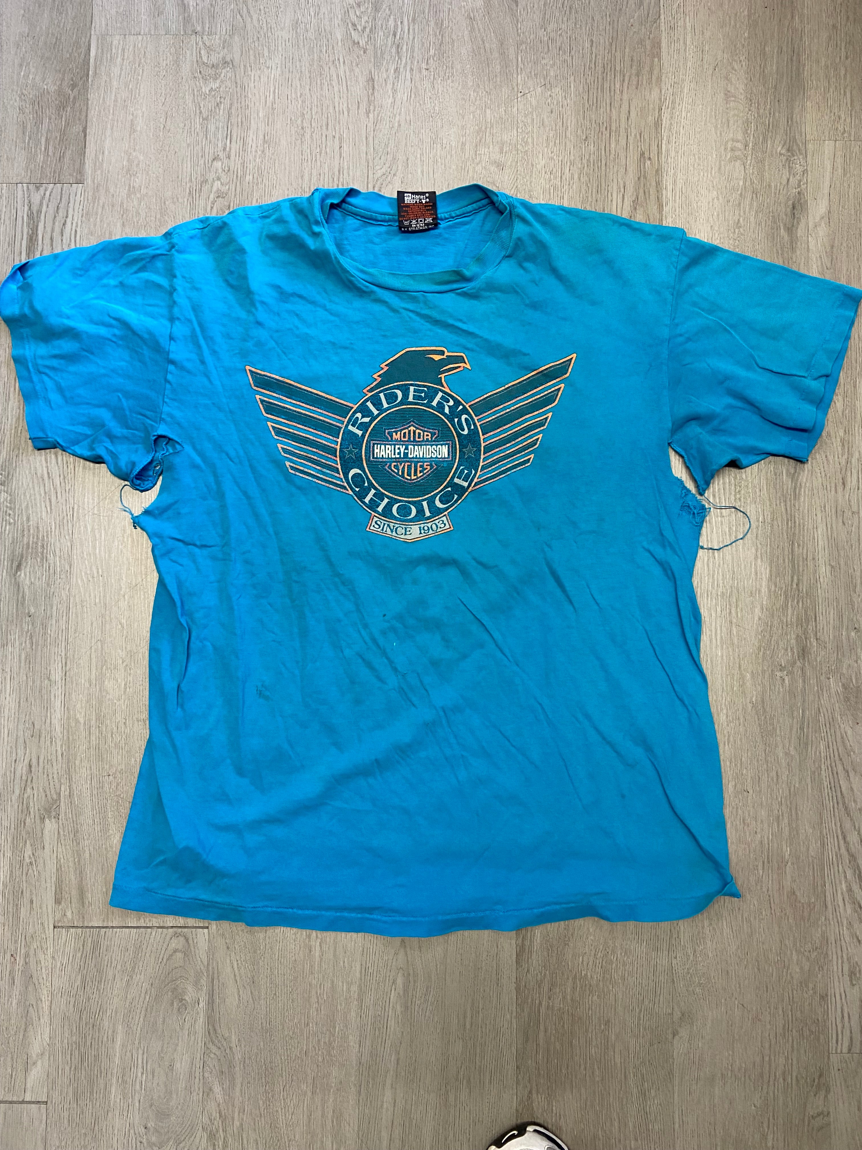 Harley Davidson Blue Riders Choice Distressed Tee