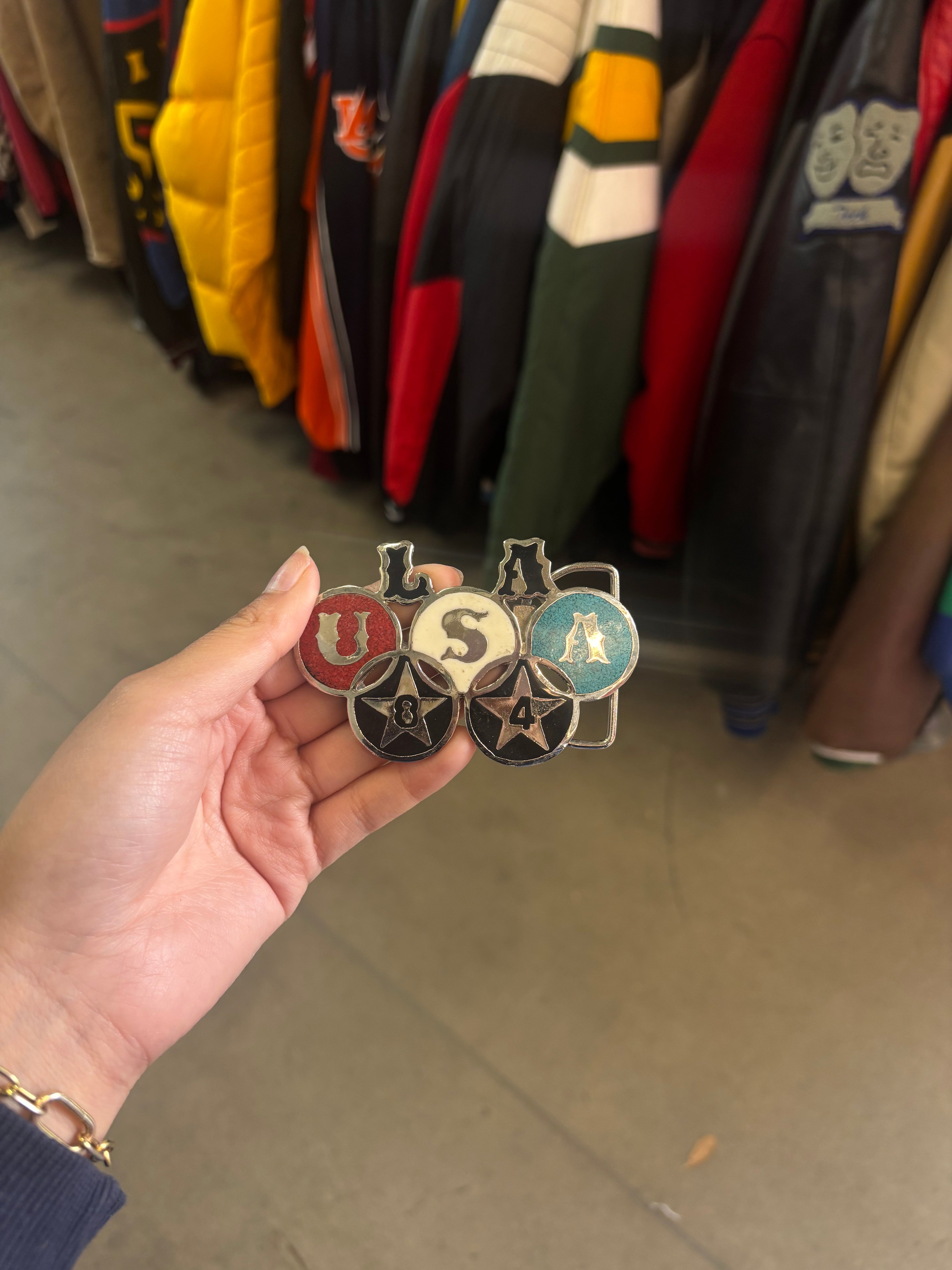 Vintage 1984 Los Angeles Olympics Commemorative Belt Buckle