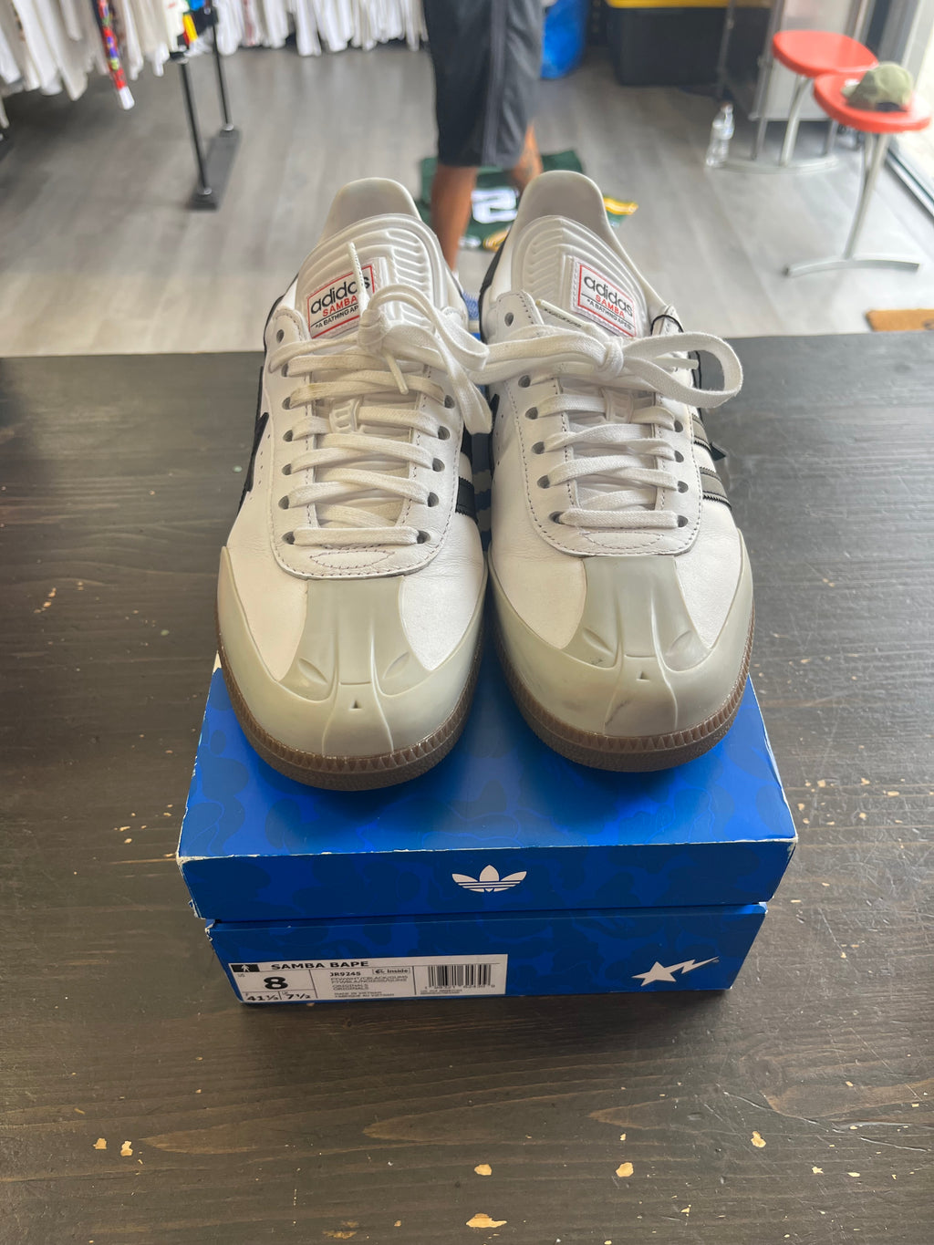 Pre-Owned Adidas Samba Bape White Black Gum