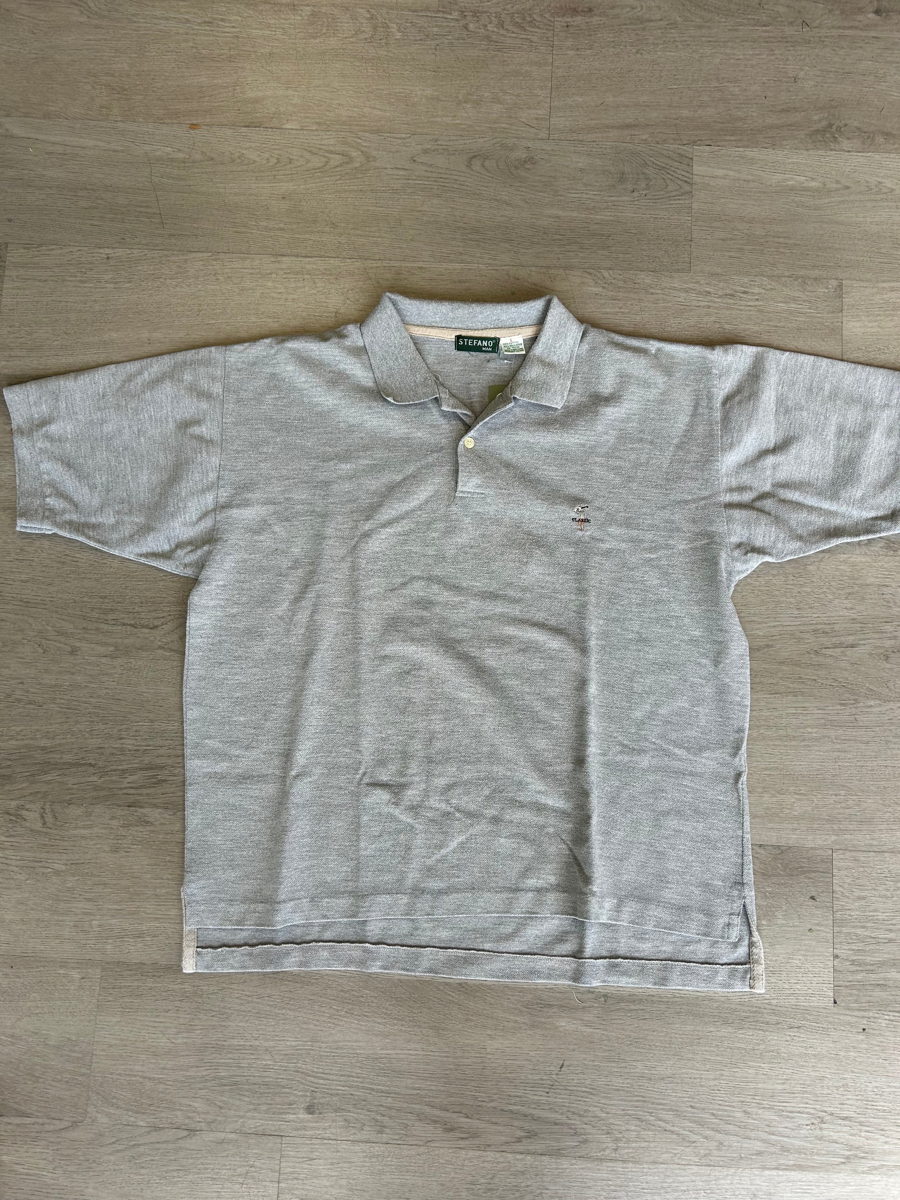 Vintage Grey Stefano Man Classic Golf Polo