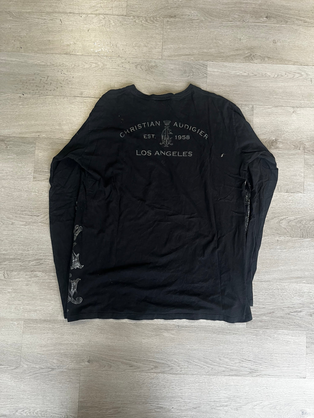 Vintage Christian Audigier Black Long Sleeve Tee