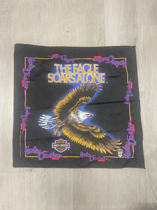 Vintage 80s Harley-Davidson “The Eagle Soars Alone” Bandana