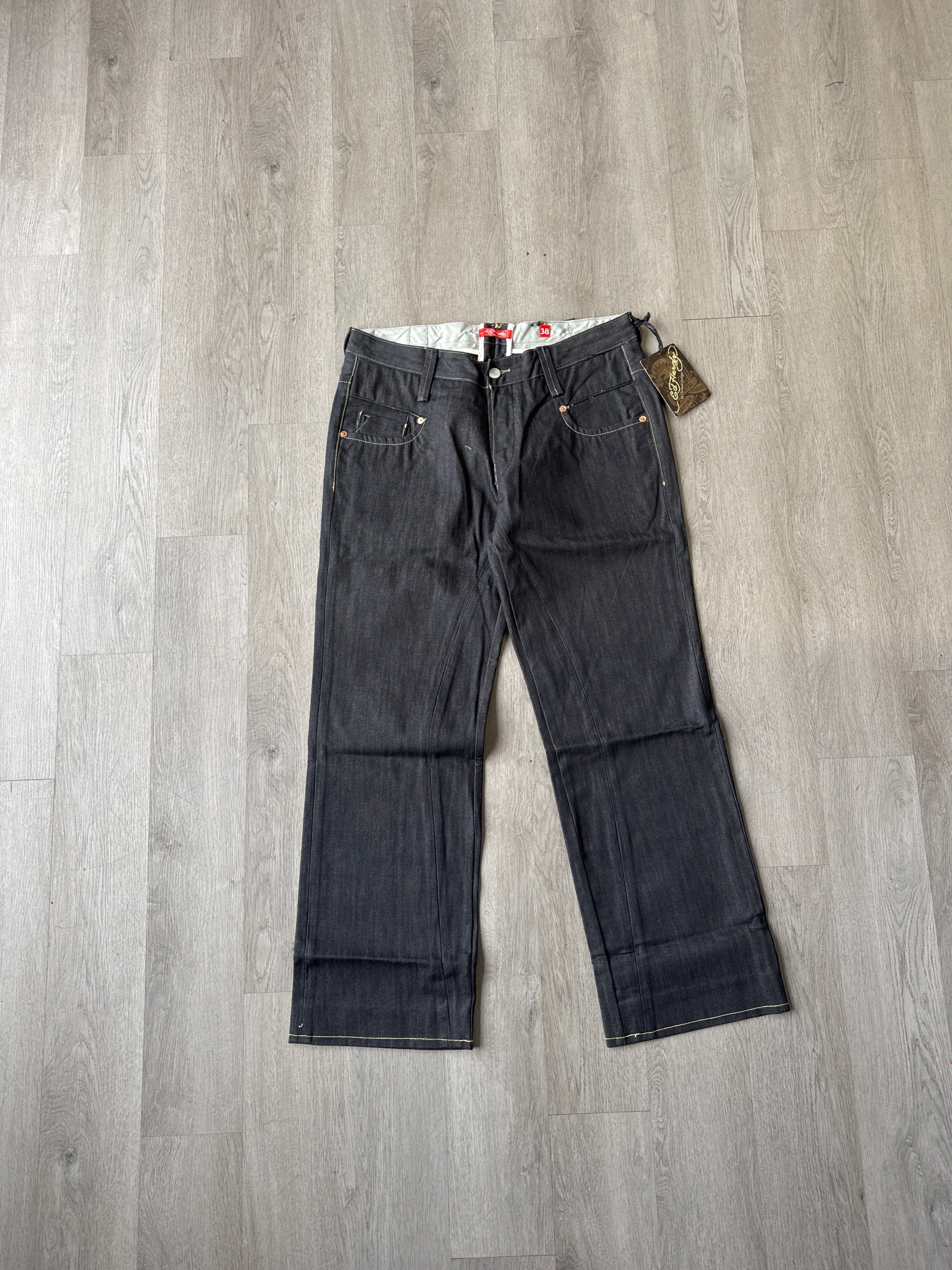 Ed Hardy Gold Foil Denim Pants