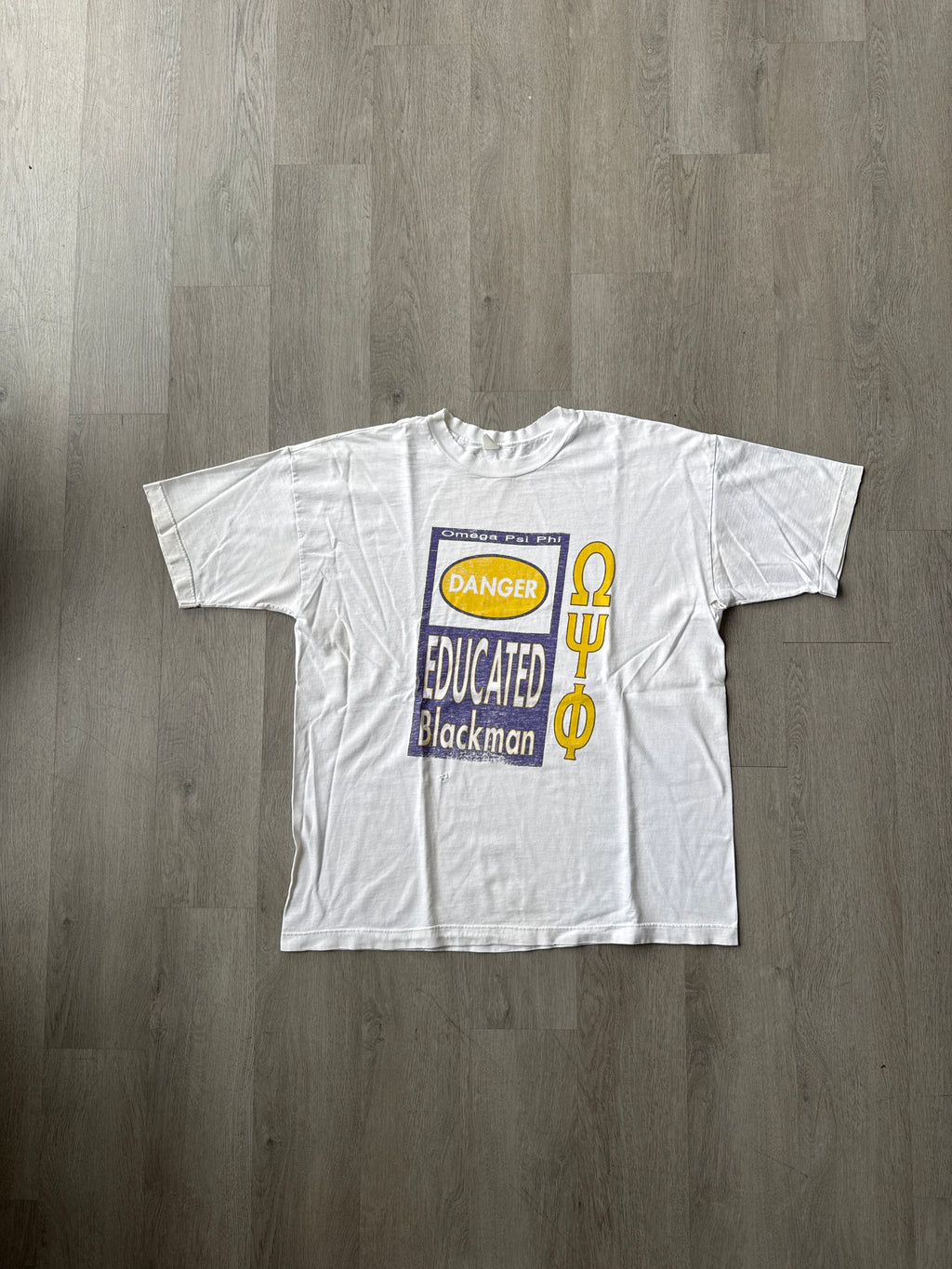 Vintage 90s Omega Psi Ph Educated Blackman Greek Tee