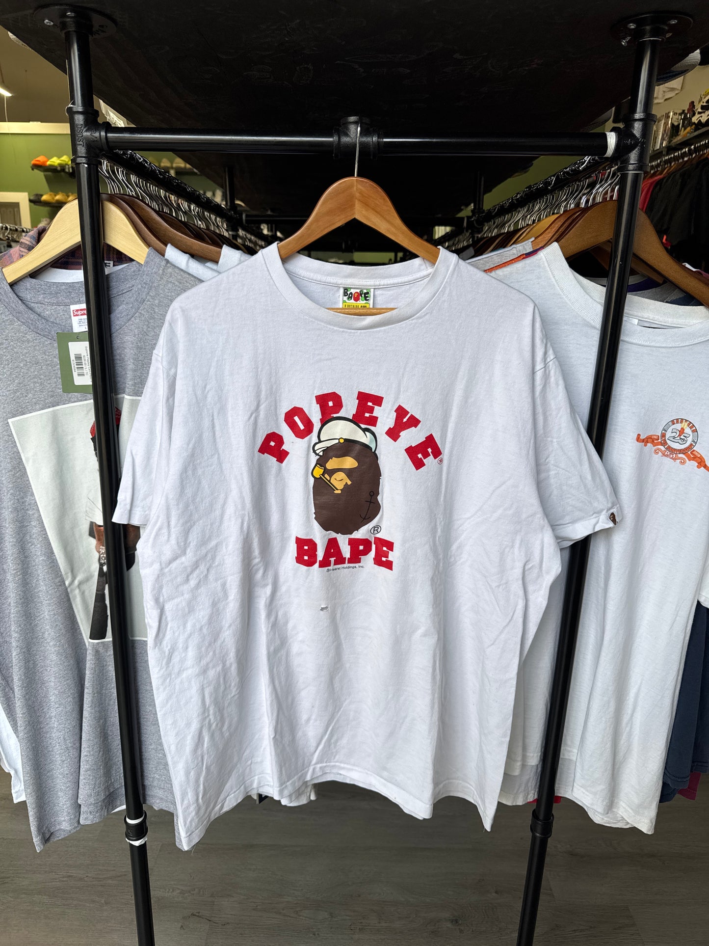 A Bathing Ape Bape Popeye Ape Head College Tee