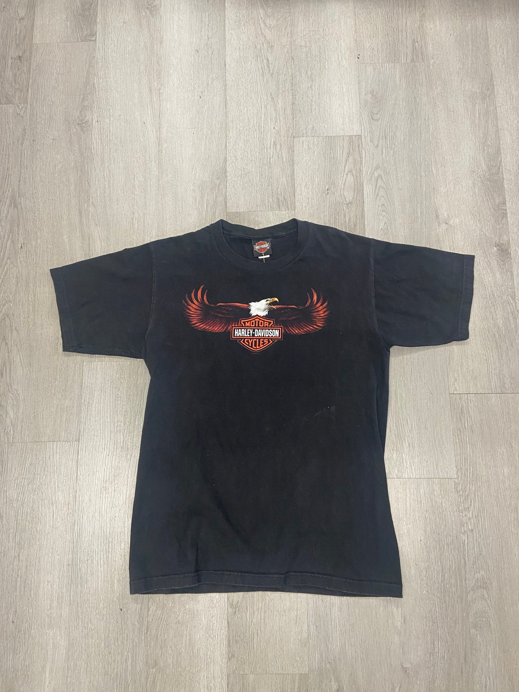 Black Harley Davidson Eagle Pat Roger’s Speedway Tee
