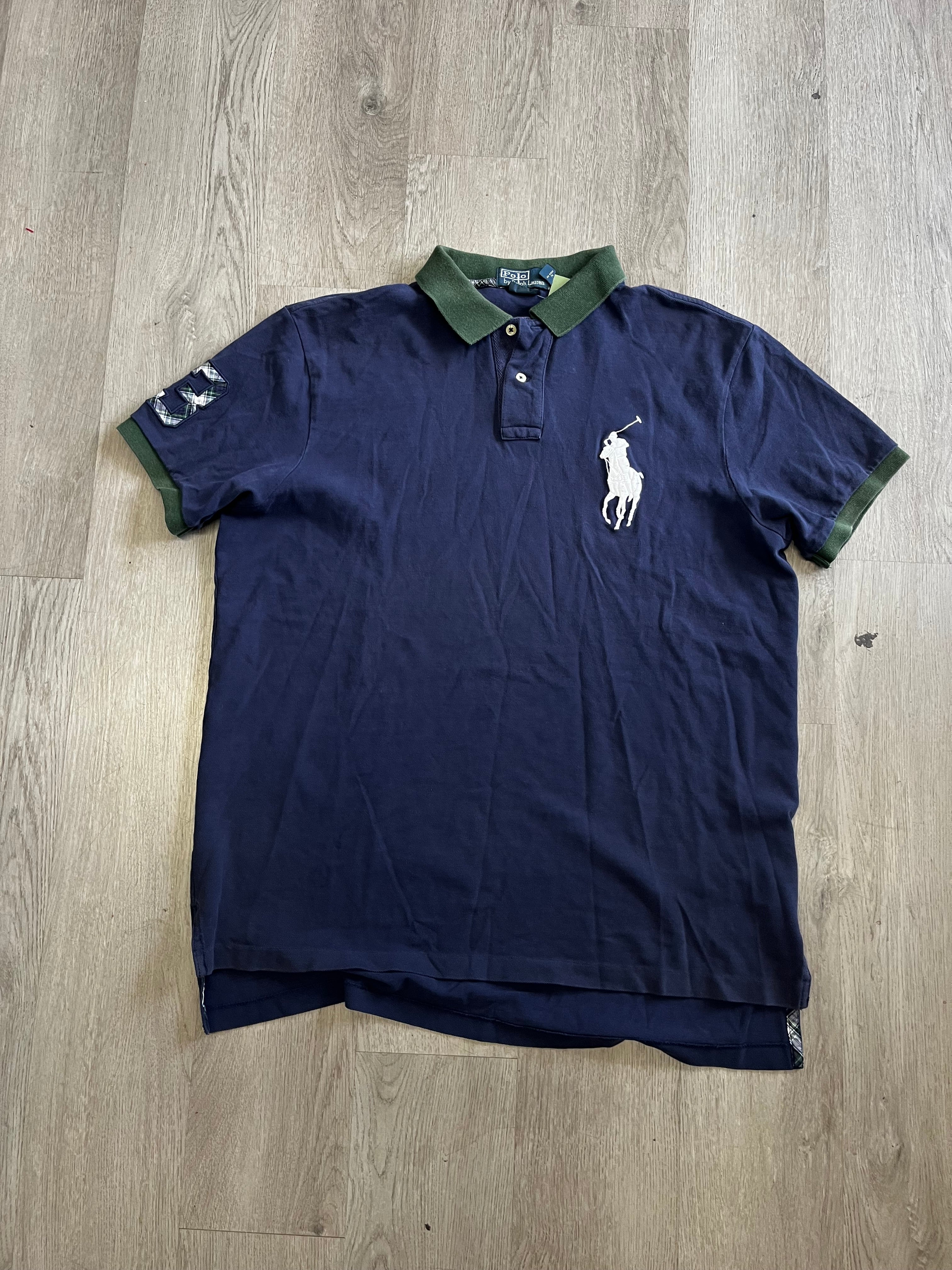 Polo Ralph Lauren Big Pony Navy Green Collar Polo