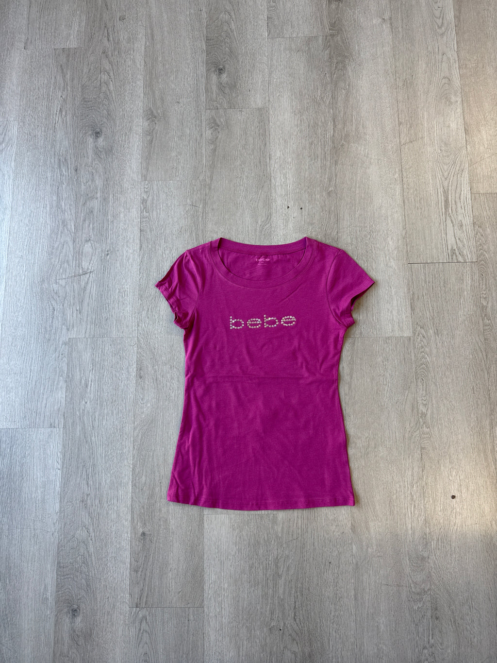 Y2K Women’s Bebe Bedazzled Logo Purple Tee