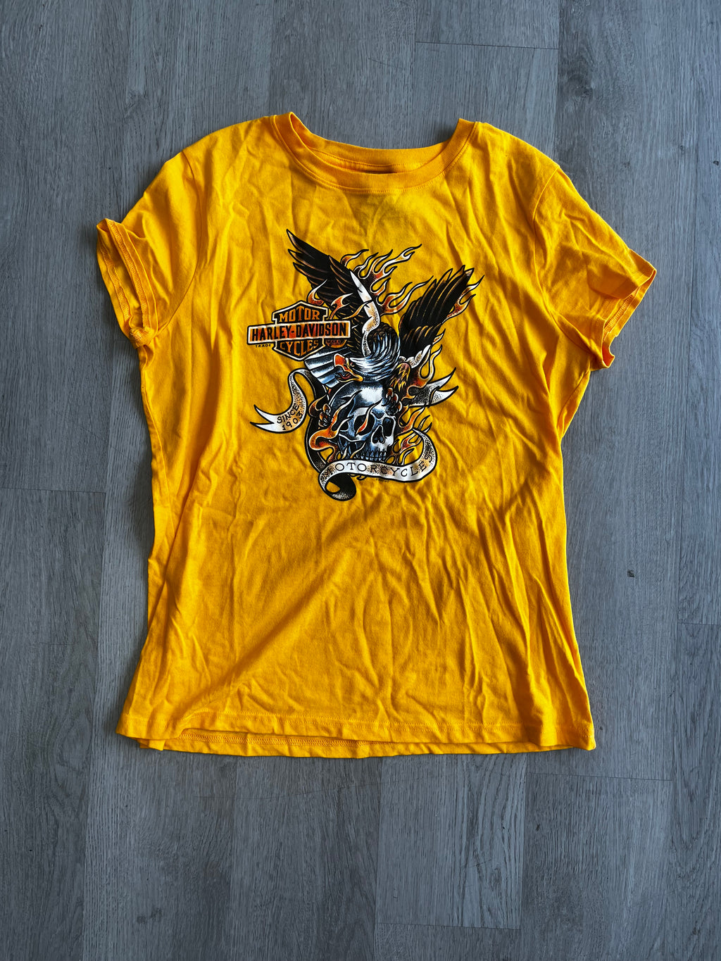 Women’s Yellow Harley Davidson Tee