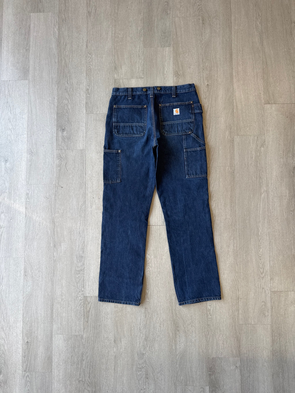 Carhartt Relaxed Fit Dark Washed Denim Double Knee Pants