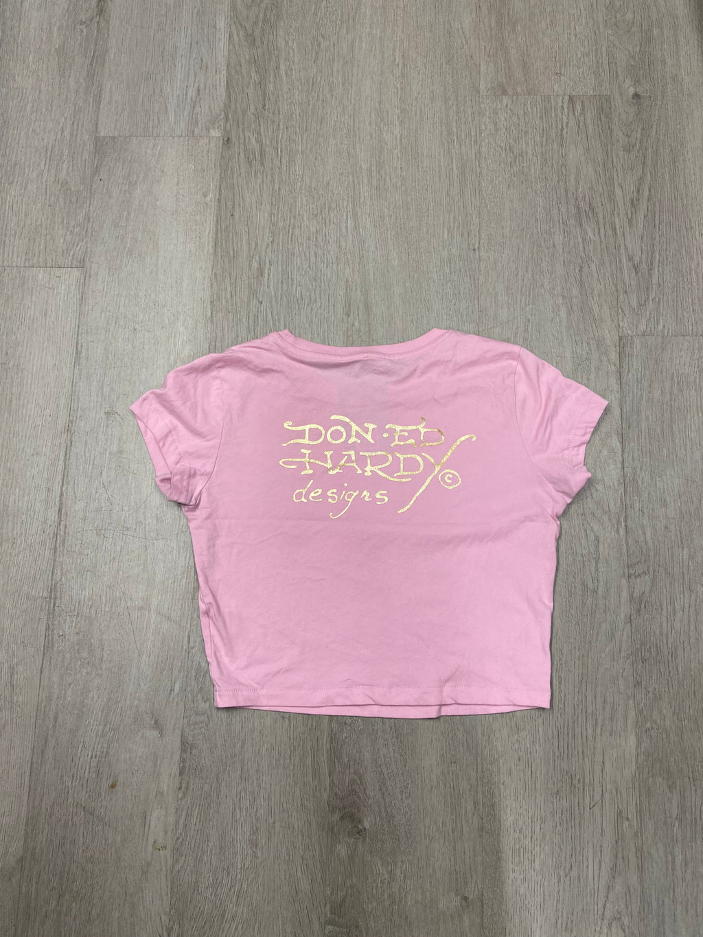 Women’s Ed Hardy Pink Panther Cropped Baby Tee