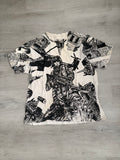 Black & White Military Soldier All Over Print Graphic Tee