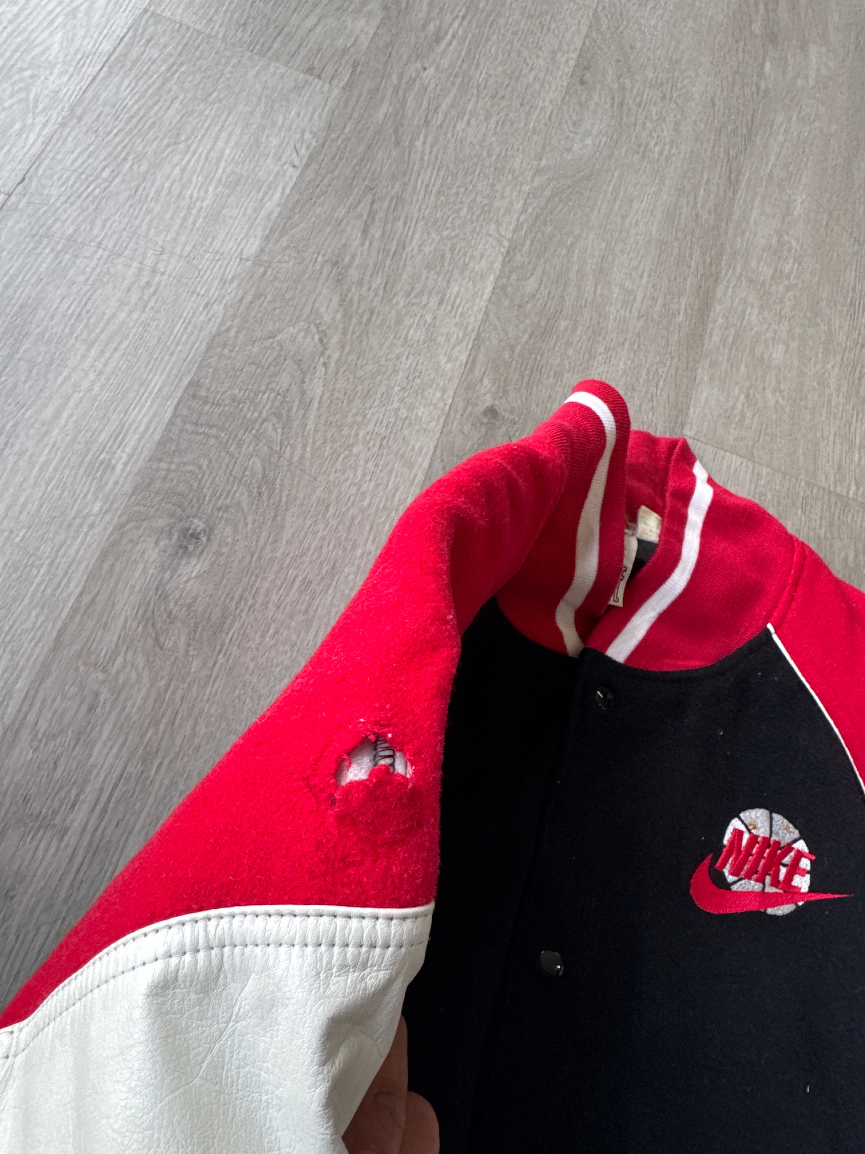 Vintage 90s Nike Force Basketball Snap Button Letterman Varsity