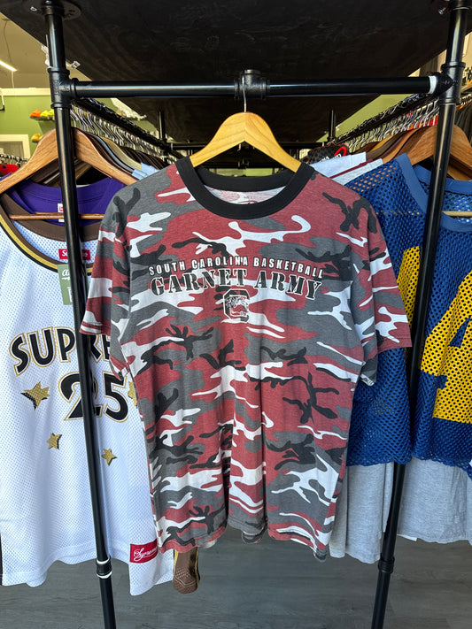 University Of South Carolina Gamecocks Basketball Garnet Army Tee