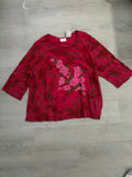 Vintage Women’s Y2K Burgundy Floral Tee