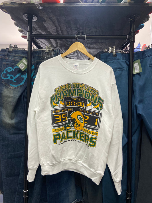 1997 Green Bay Packers Scoreboard Superbowl Champions Pullover Sweatshirt