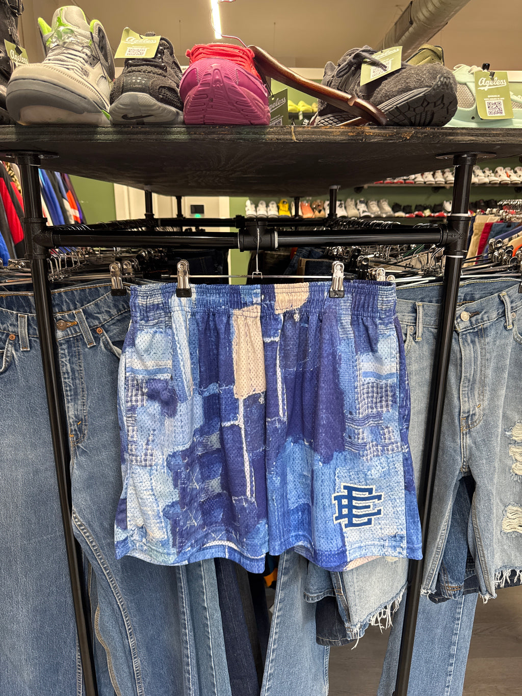 Eric Emanuel EE Basic Shorts Blue Boro Patchwork