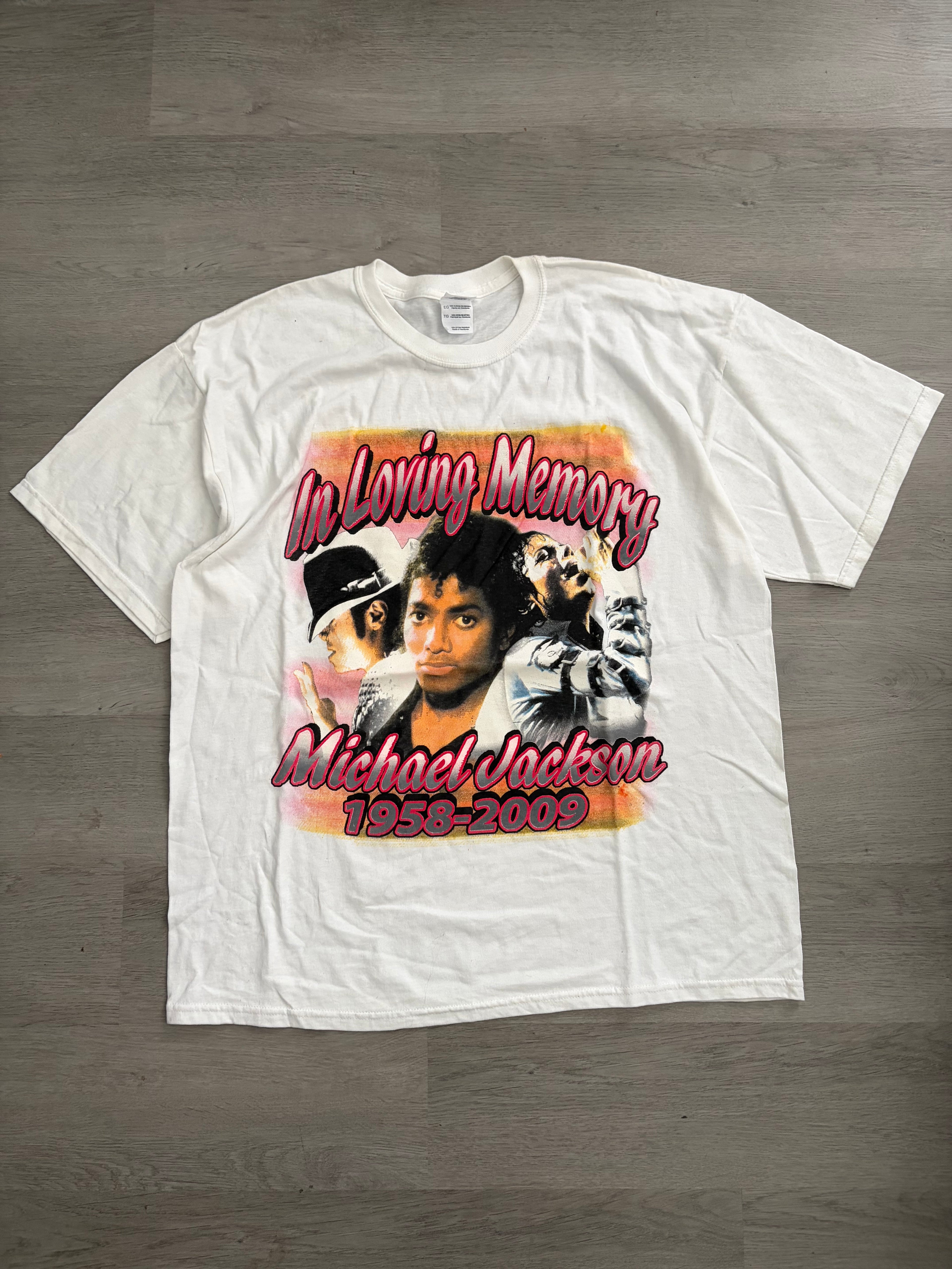 2009 White Michael Jackson In Loving Memory Tribute Tee