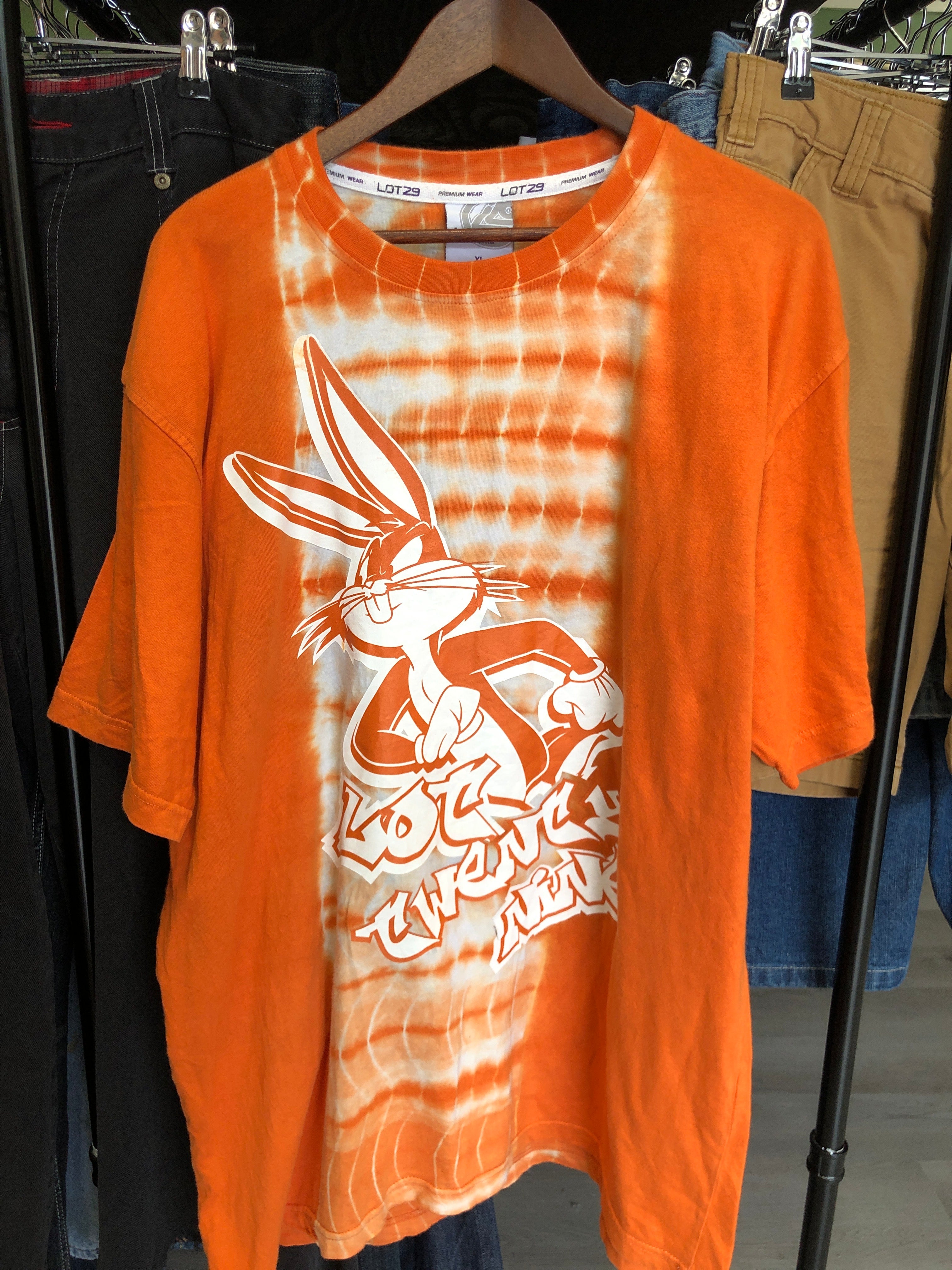 Y2K Bugs Bunny Tie Dye Orange Tee