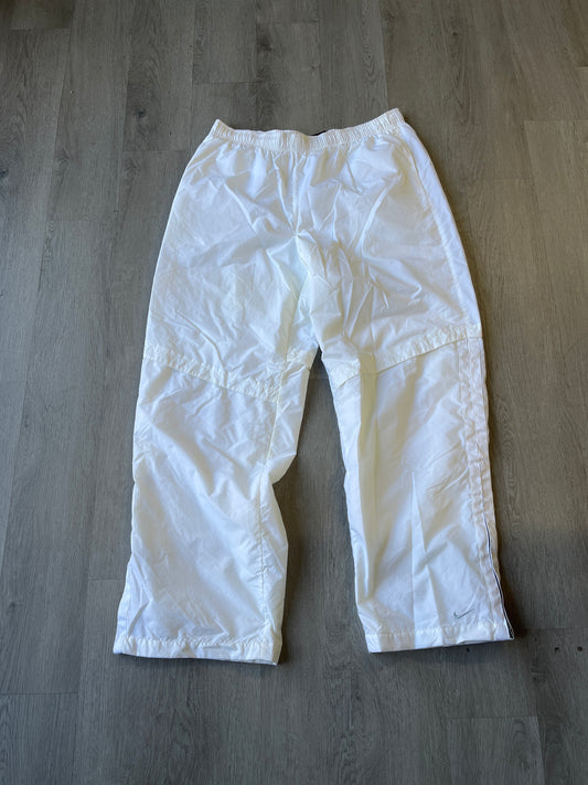 Nike White Nylon Windbreaker Trackpants