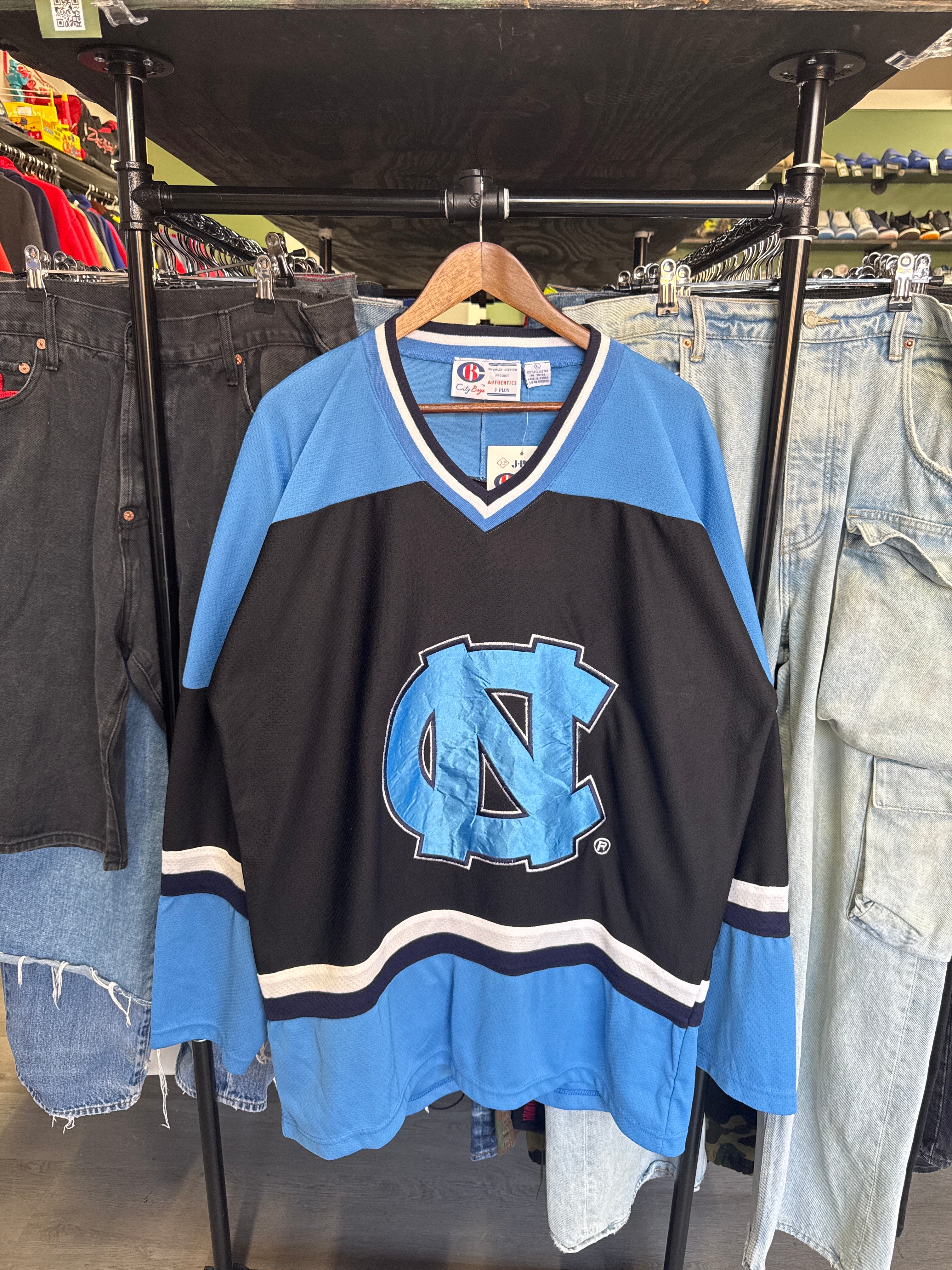 Vintage 90s City Boy Collegiate Sportswear University Of North Carolina At Chapel Hill Tar Heels Hockey Jersey