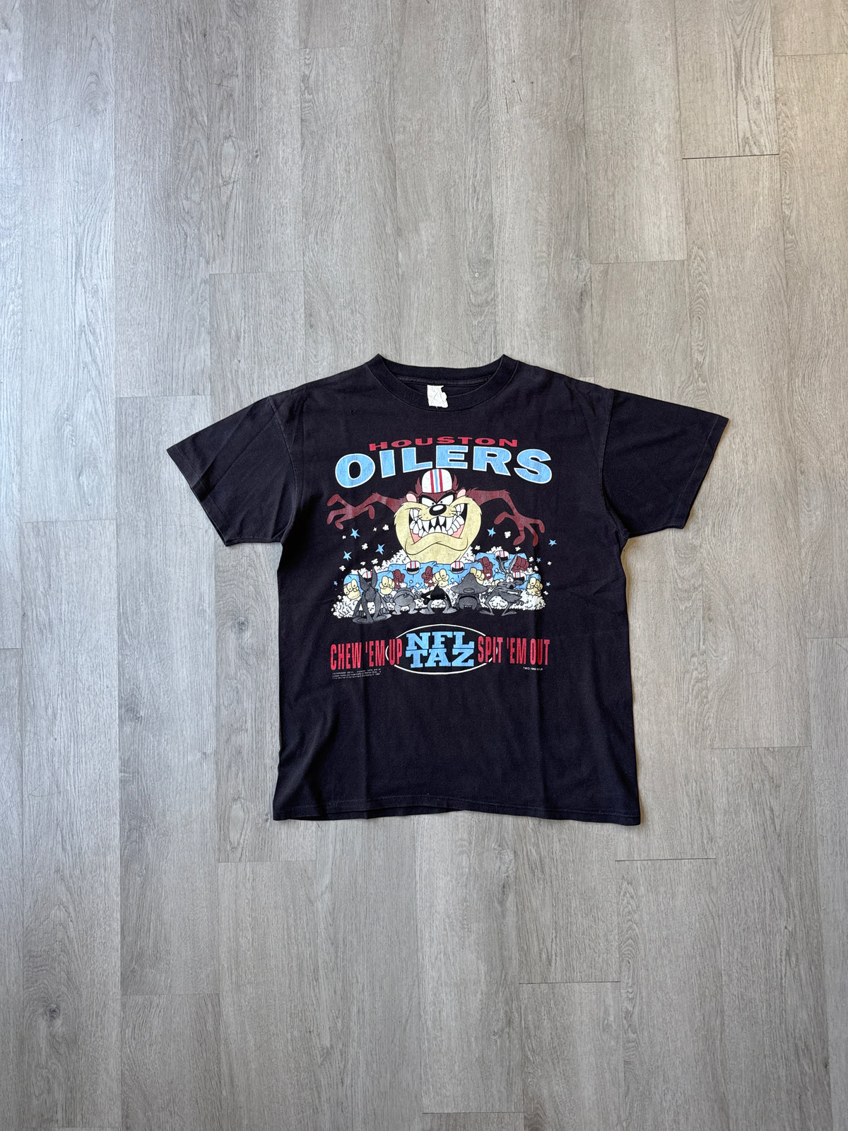 Vintage 1992 Houston Oilers NFL Taz Looney Tunes Tee