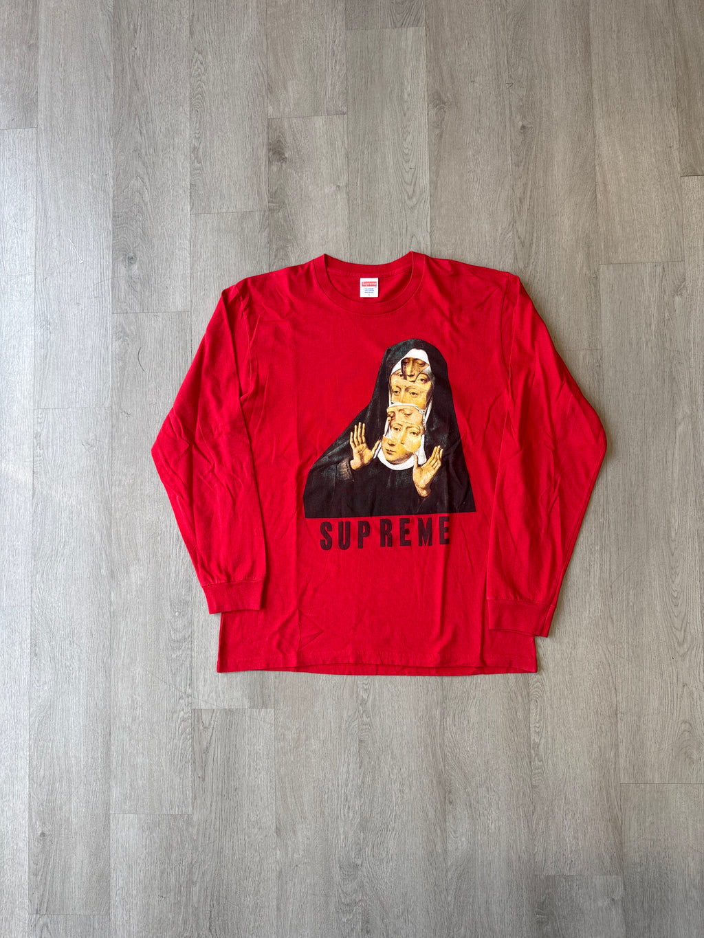 Supreme Nun Long Sleeve Red Tee