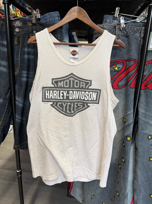 Harley Davidson White Sleeveless Top