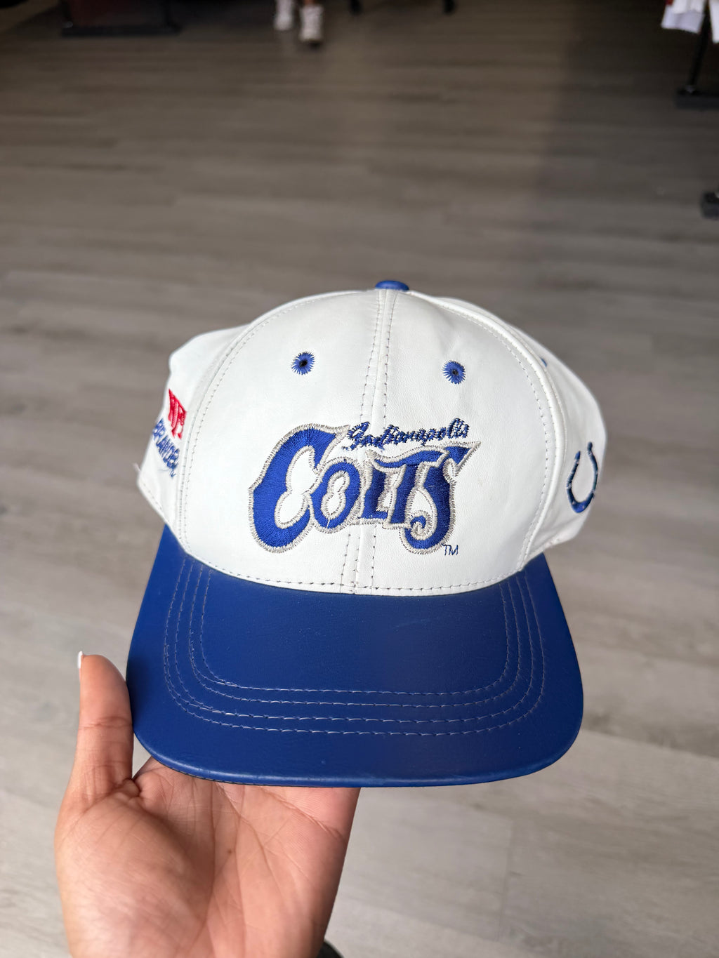 Vintage Leather Indianapolis Colts NFL SnapBack Hat