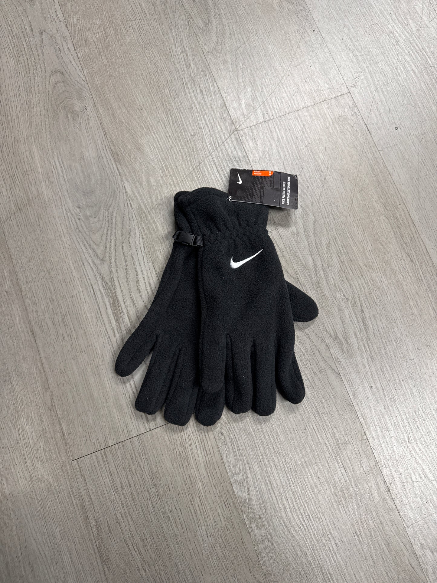 Y2K Nike Logo Fleece Black Gloves