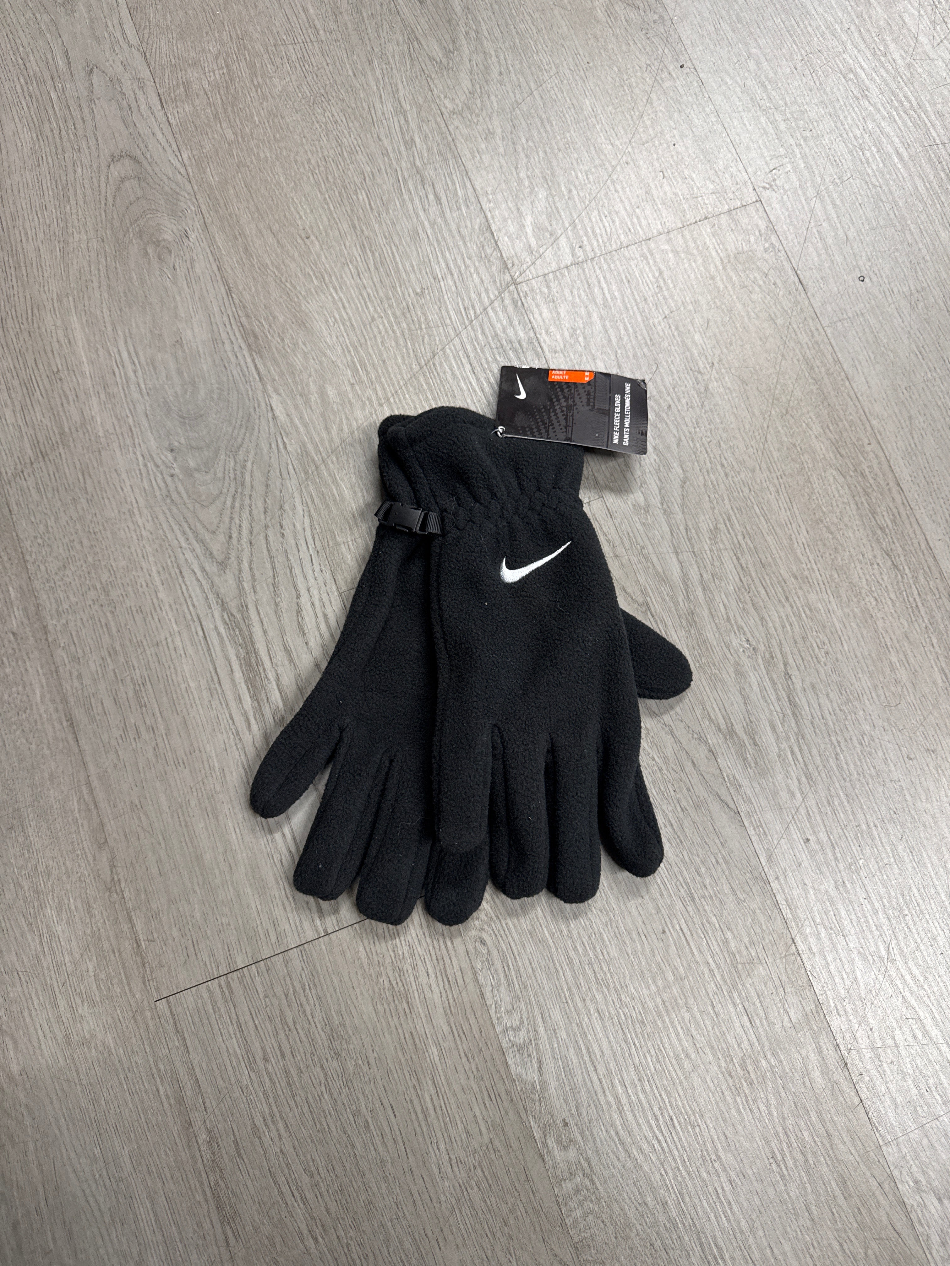 Y2K Nike Logo Fleece Black Gloves