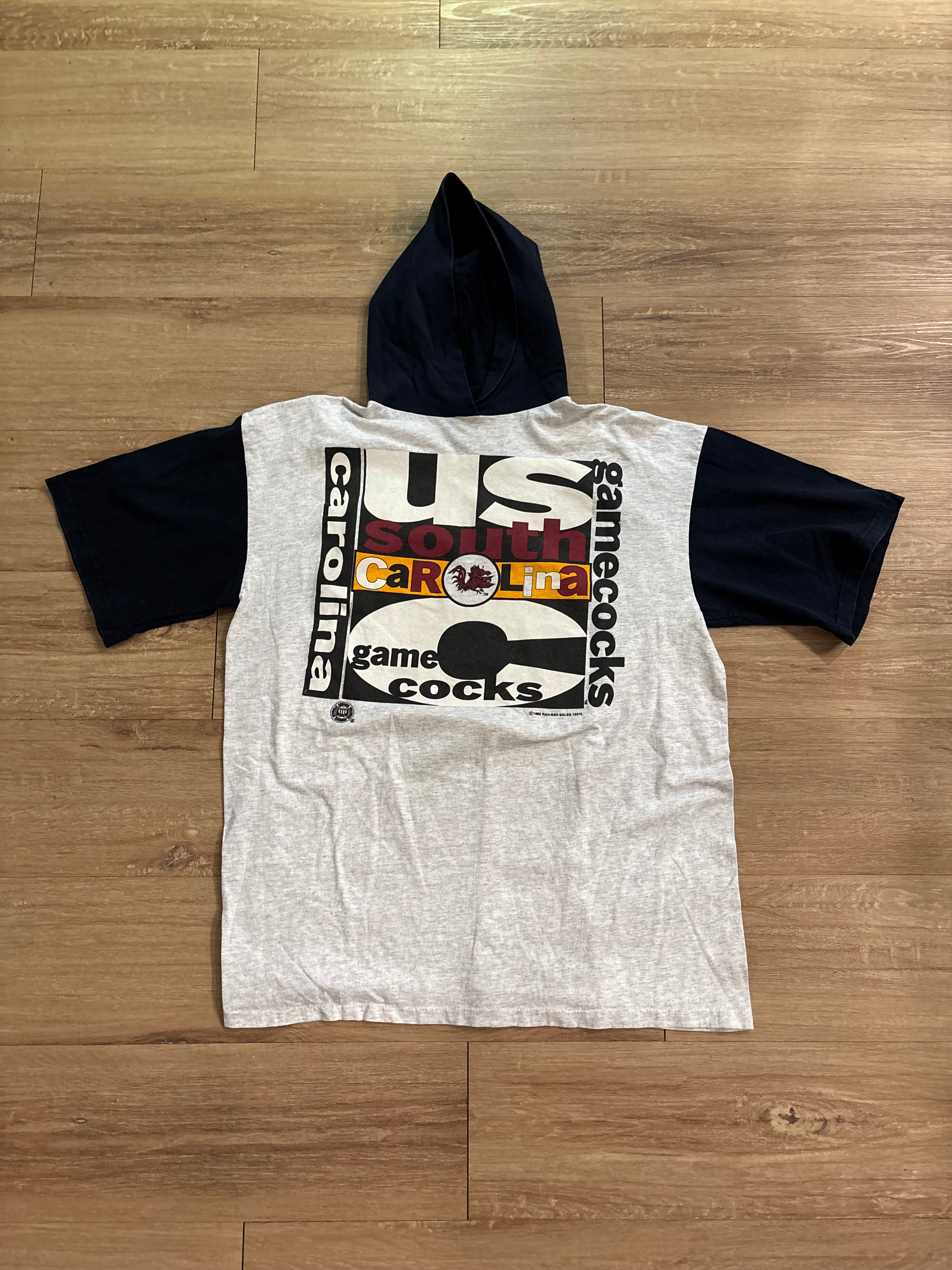 Vintage 1990s South Carolina Gamecocks Color Block Hooded Tee