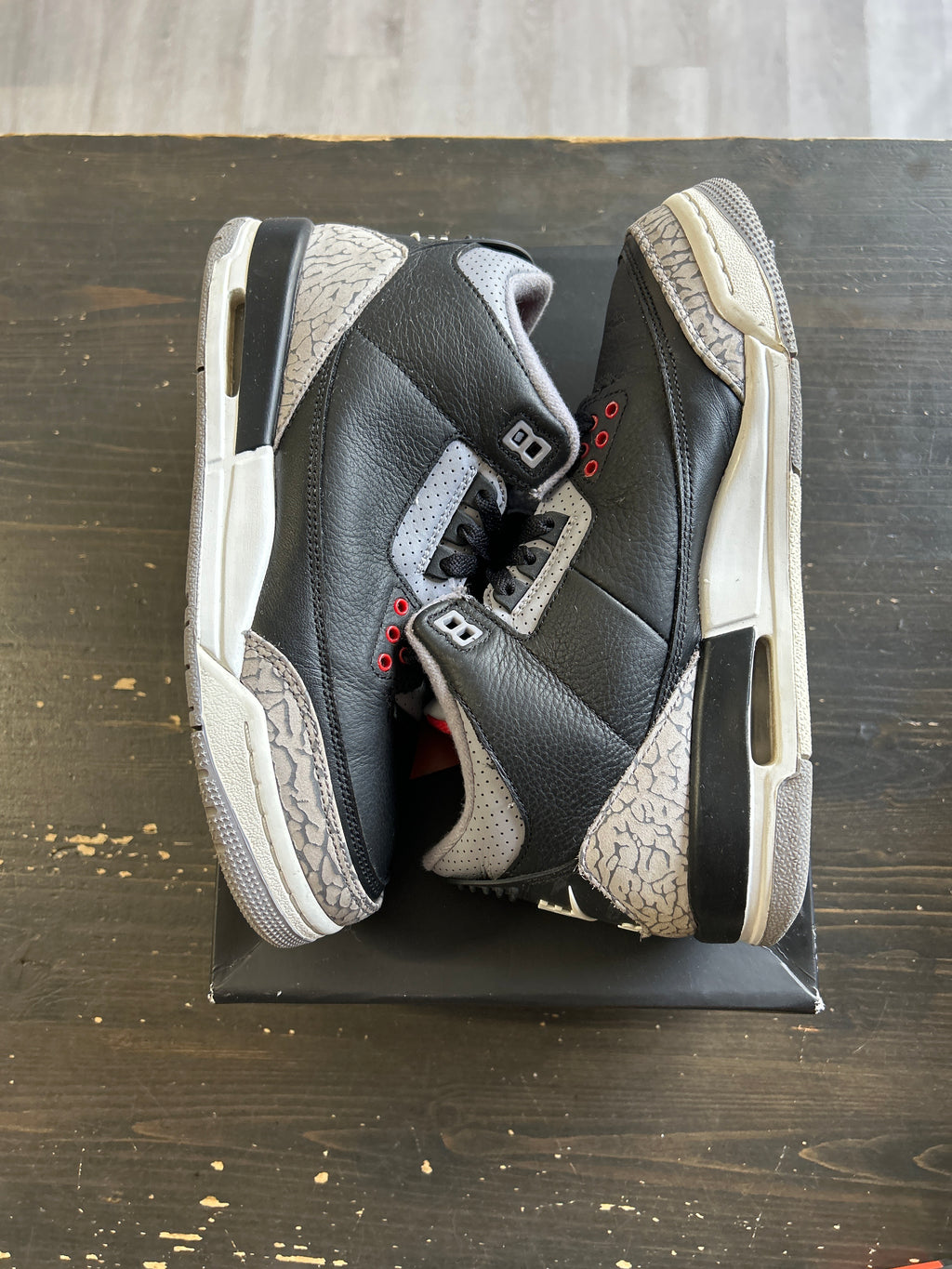 Pre-owned Jordan Retro 3 Black Cement 2024