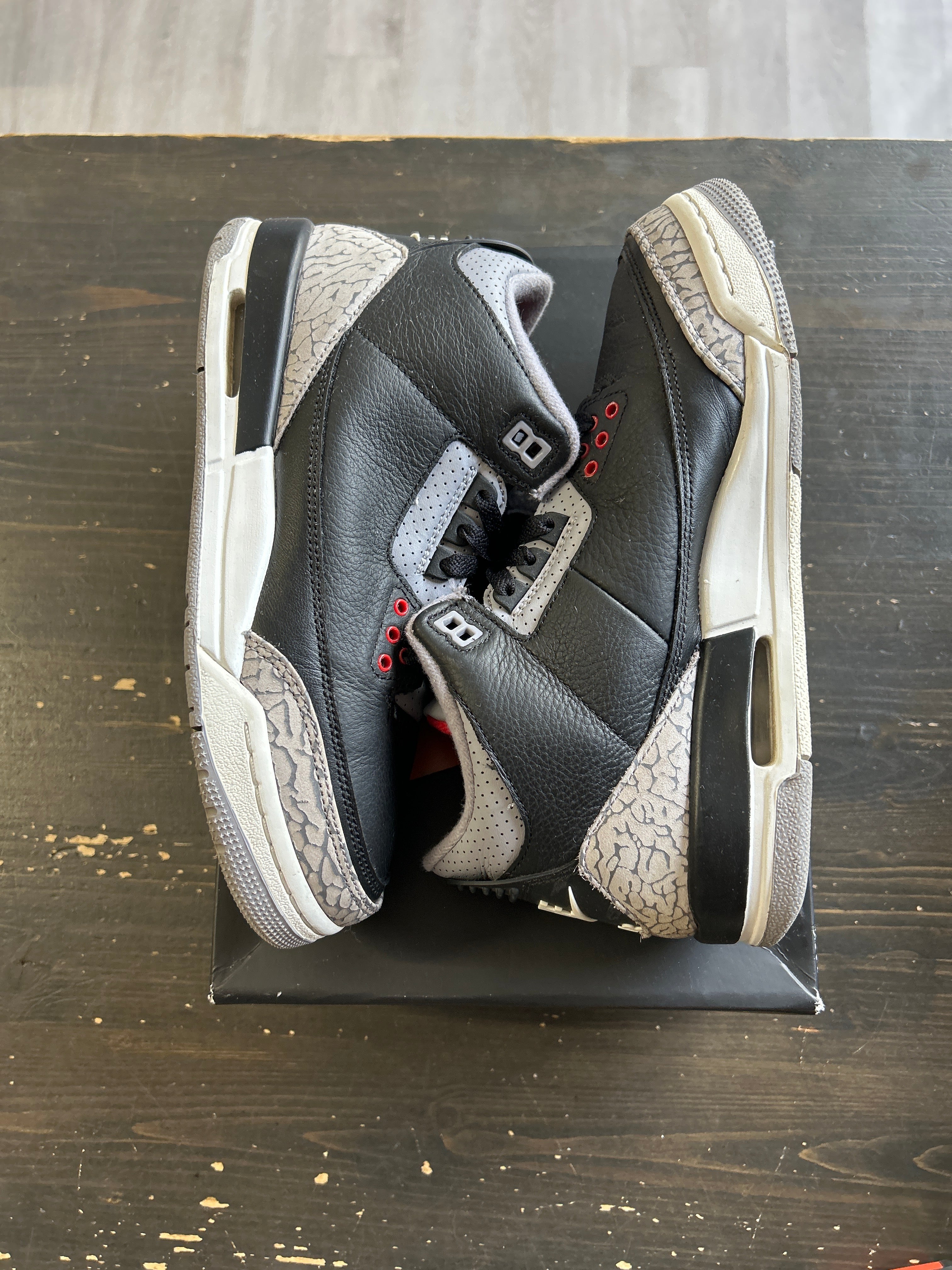 Pre-owned Jordan Retro 3 Black Cement 2024