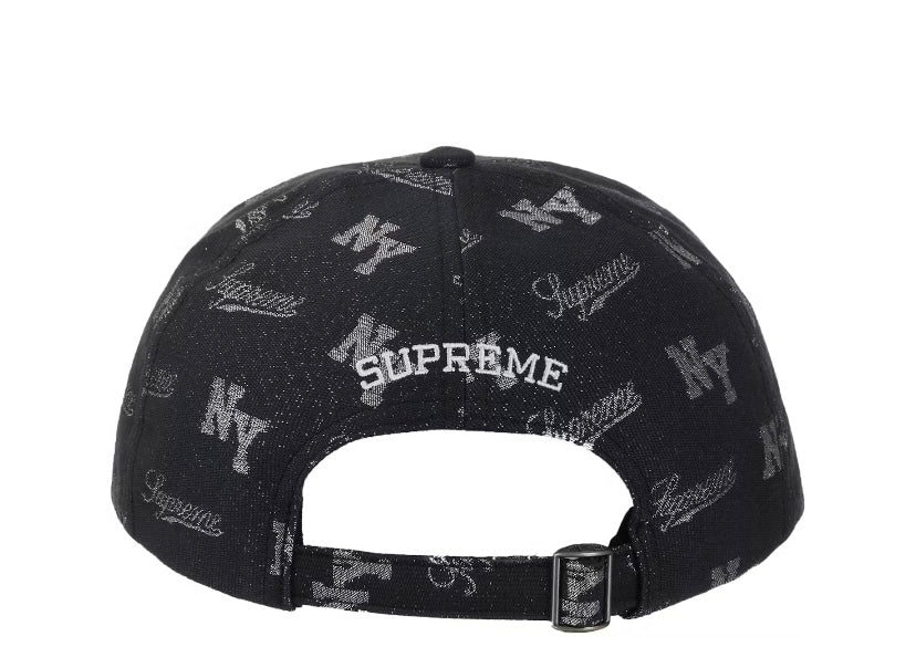 Supreme Black Monogram 6 Panel NY SS26 Hat