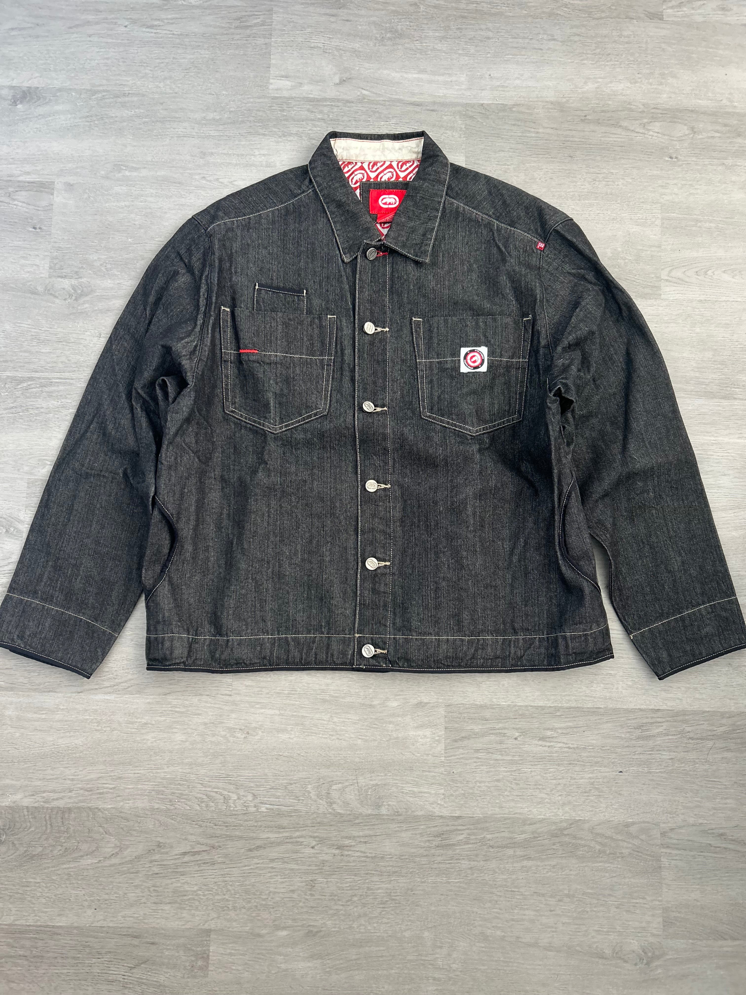 Y2K Ecko Unltd Grey Denim Workwear Jacket