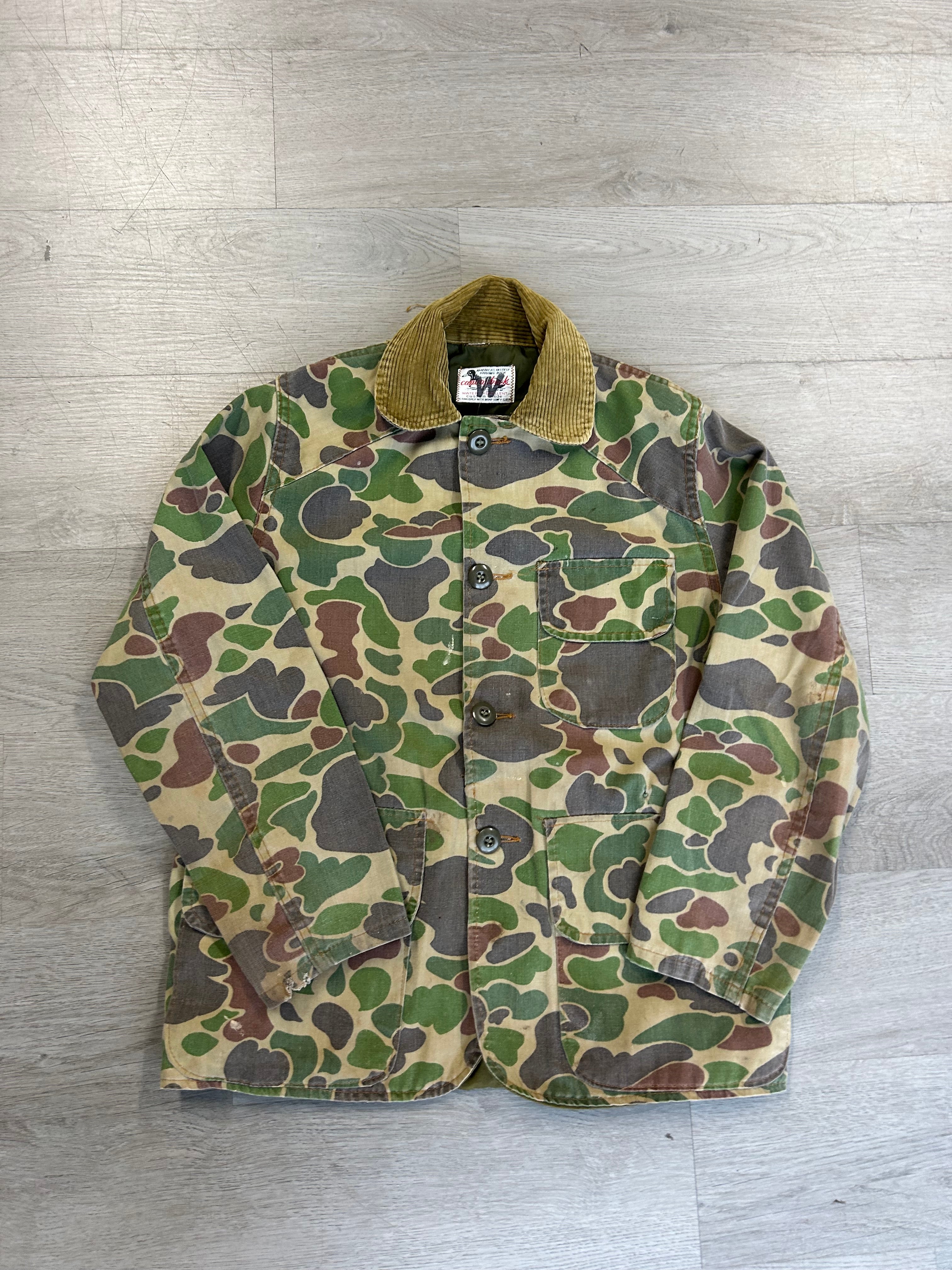 Vintage Duck Camo Hunters Shacket Collared Jacket