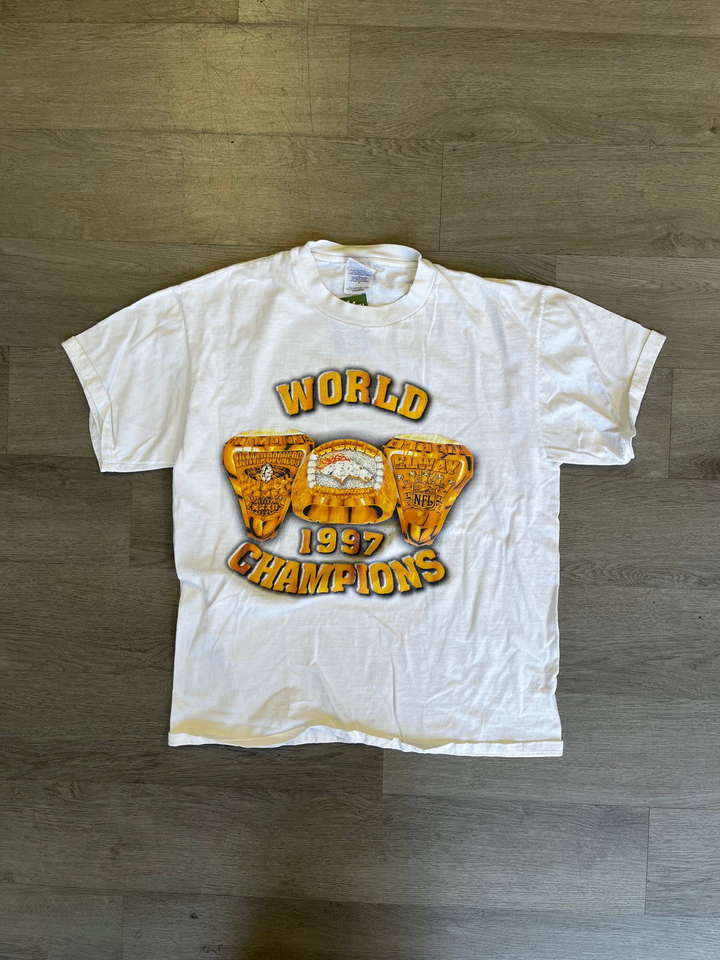 Vintage 1997 Denver Broncos Super Bowl Rings Tee