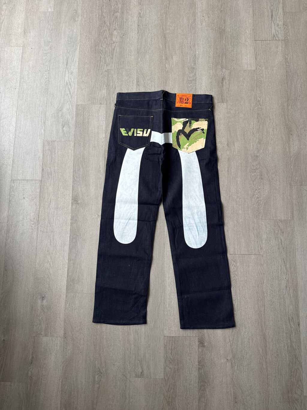 Evisu Japanese White Camo Art Denim Jeans
