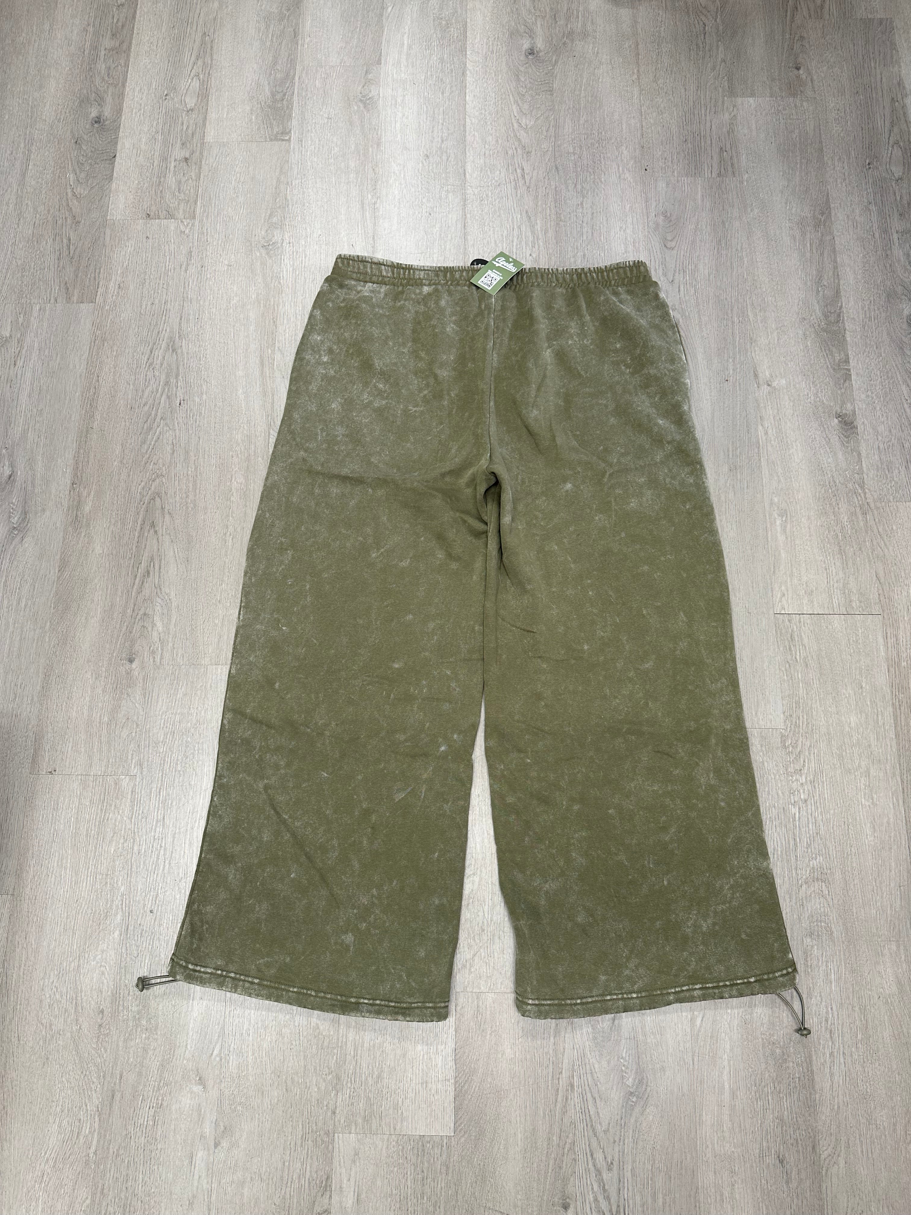 Women’s Von Dutch Green Washed Wide Leg Sweatpants