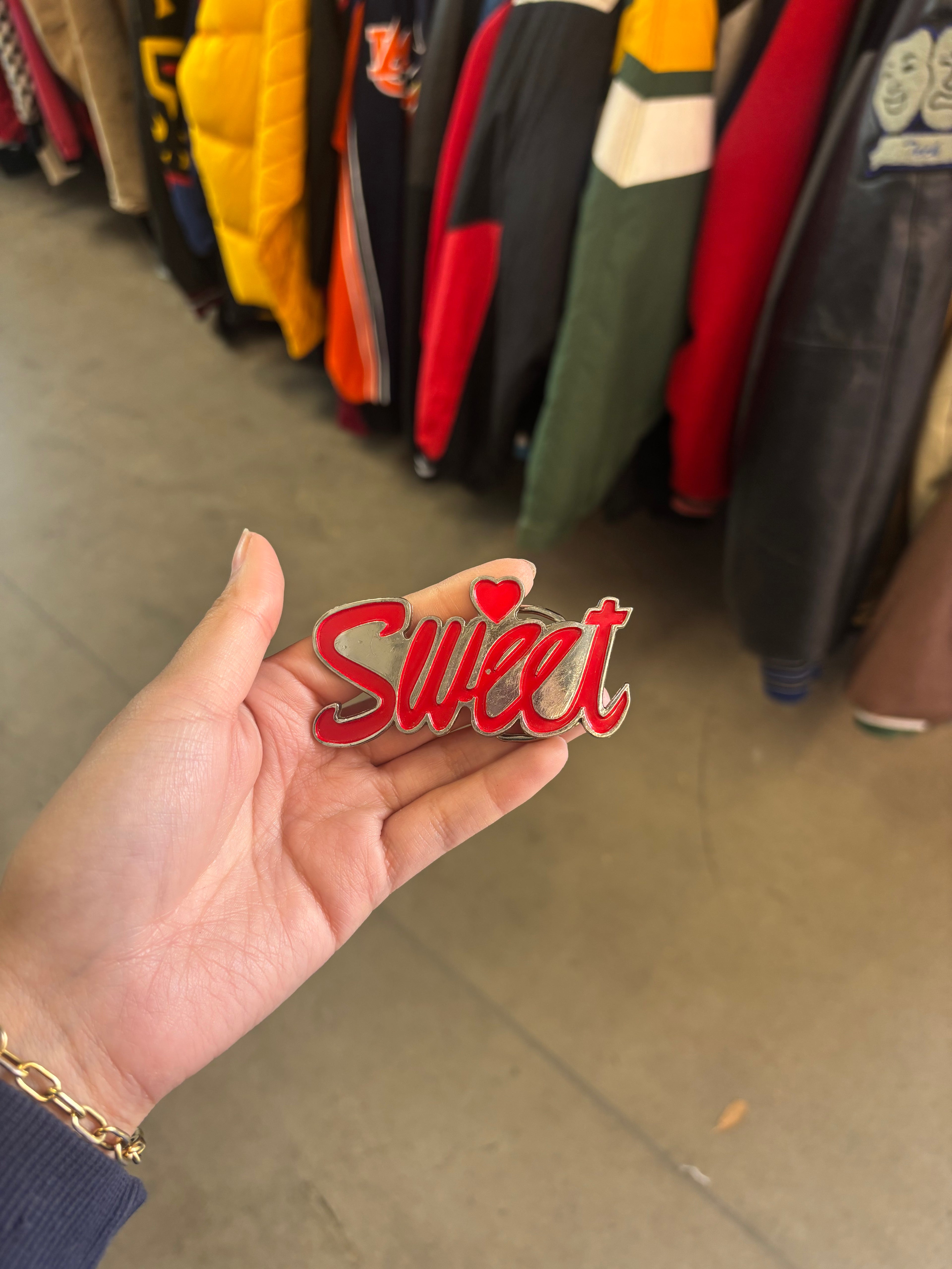 Vintage Red Sweet Belt Buckle