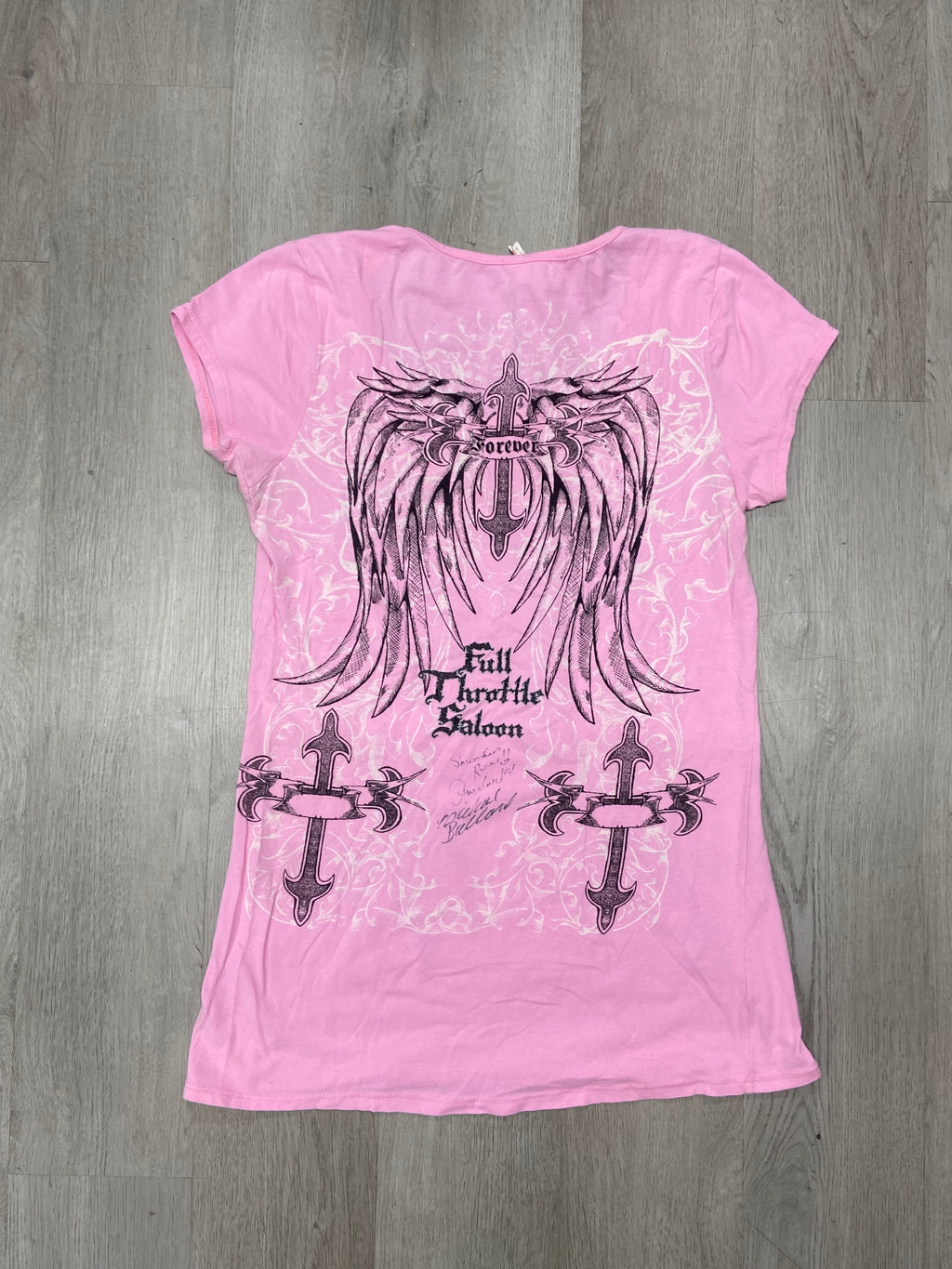 Women’s Vintage Bedazzled Pink Grunge Top